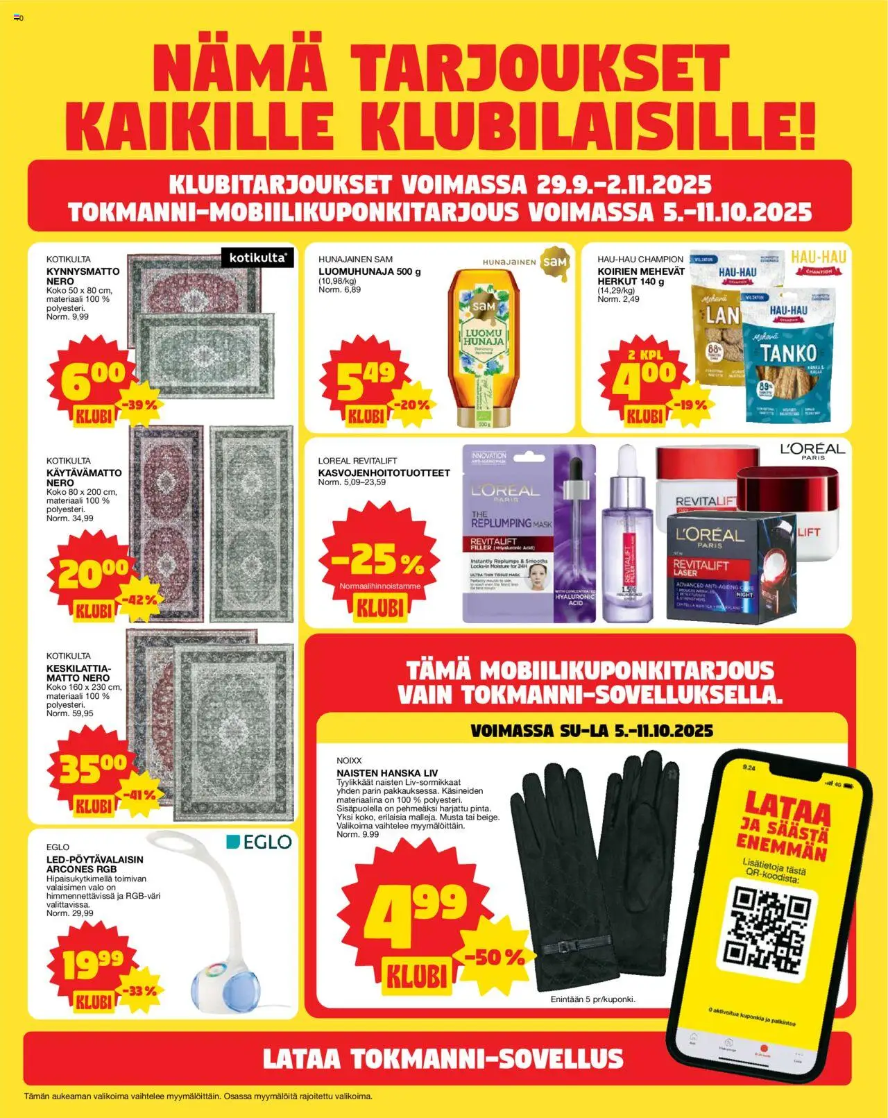Tokmanni tarjoukset – voimassa 06.10.2025 alkaen | Sivu: 10 | Tuotteet: Matto, Kynnysmatto, Hunaja