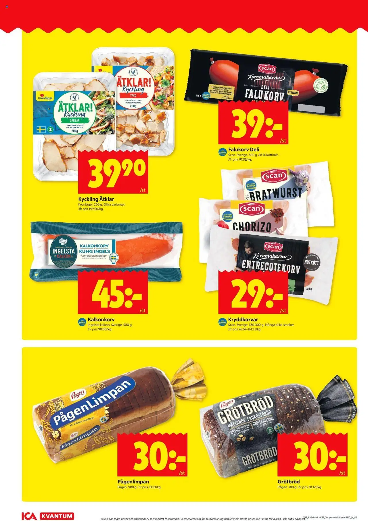 ICA Kvantum reklamblad aktuell från 25.08.2025 | Sida: 6 | Produkter: Falukorv, Kalkon, Nötkött, Chorizo