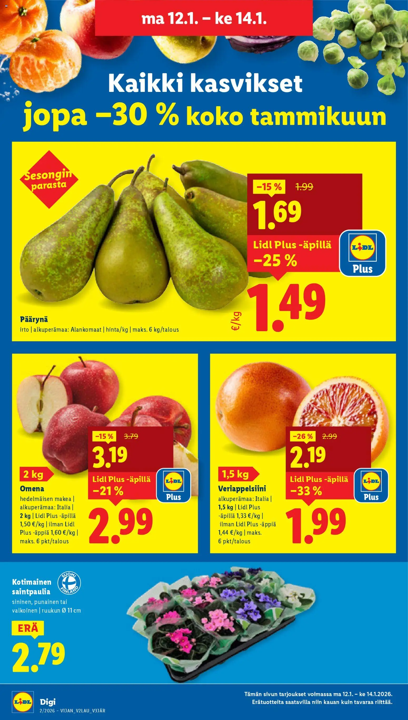 Lidl tarjoukset - Rovaniemi – voimassa 08.01.2026 alkaen | Sivu: 19 | Tuotteet: Veriappelsiini