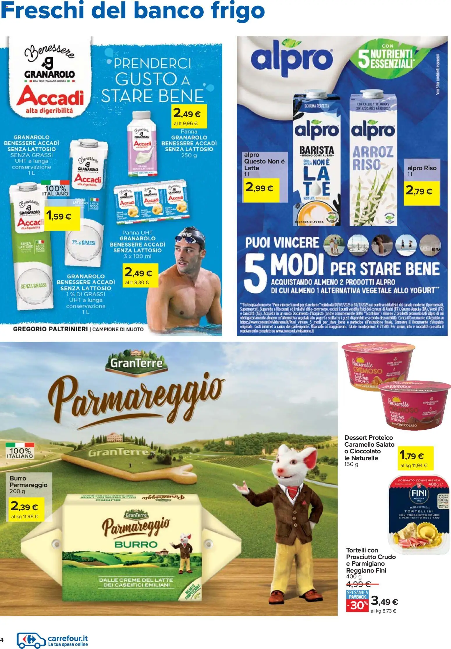 Volantino Carrefour del 27.11.2025 | Pagina: 4 | Prodotti: Yogurt, Cioccolato, Panna, Burro