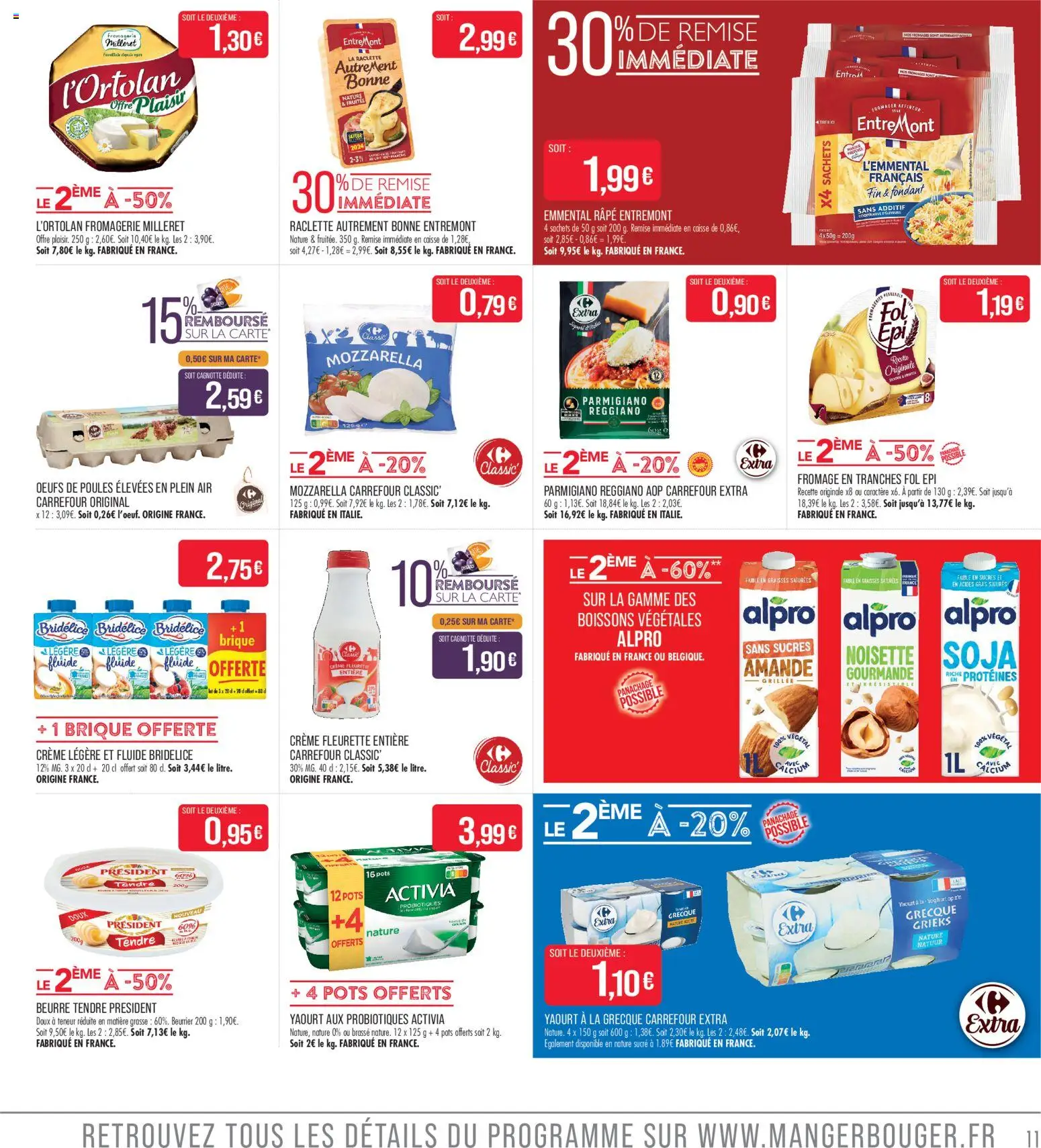 {H1} | Page: 11 | Produits: Sucre, Beurre, Fromage, Crème