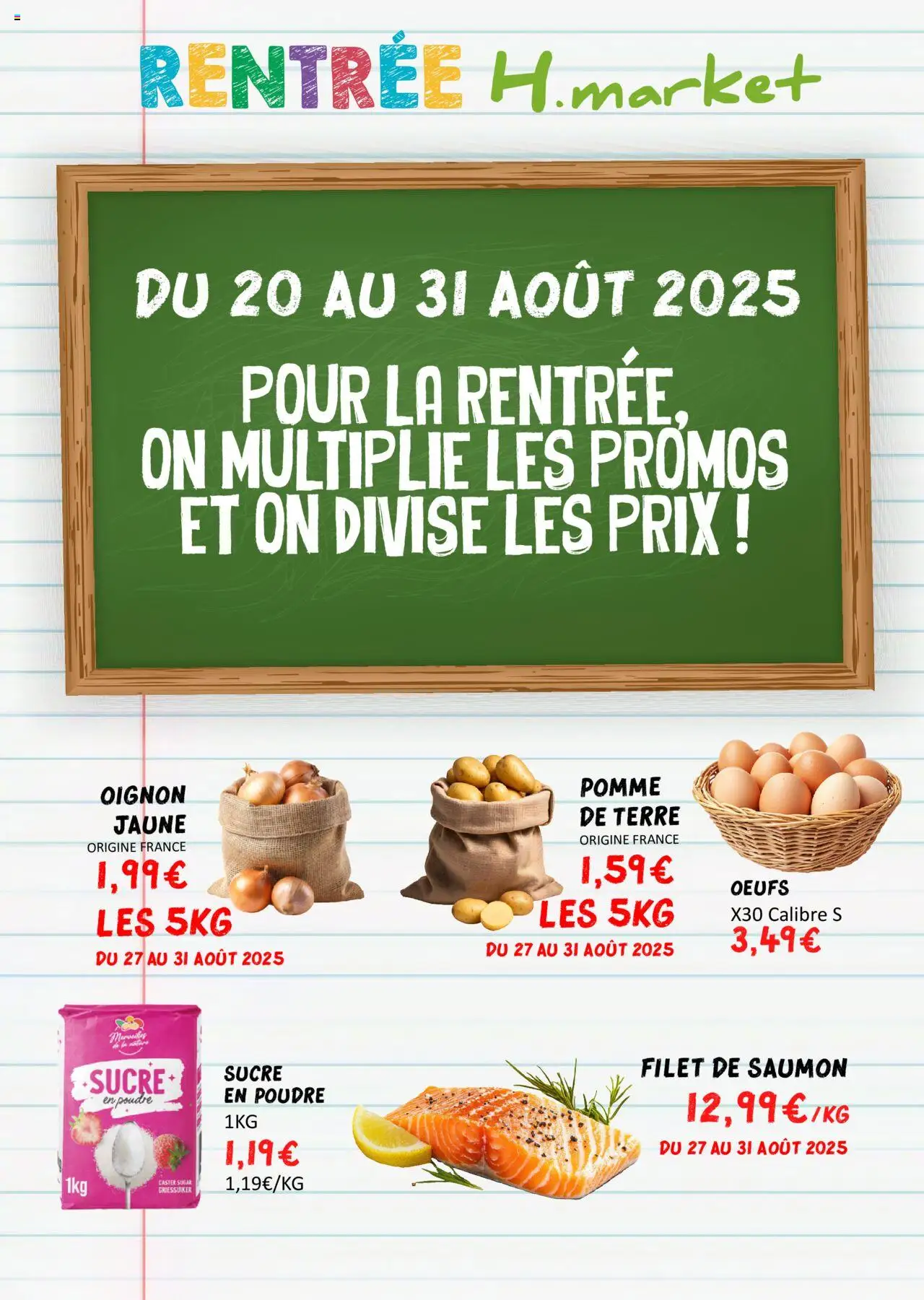  | Page: 1 | Produits: Sucre, Pomme, Filet de saumon, Œufs