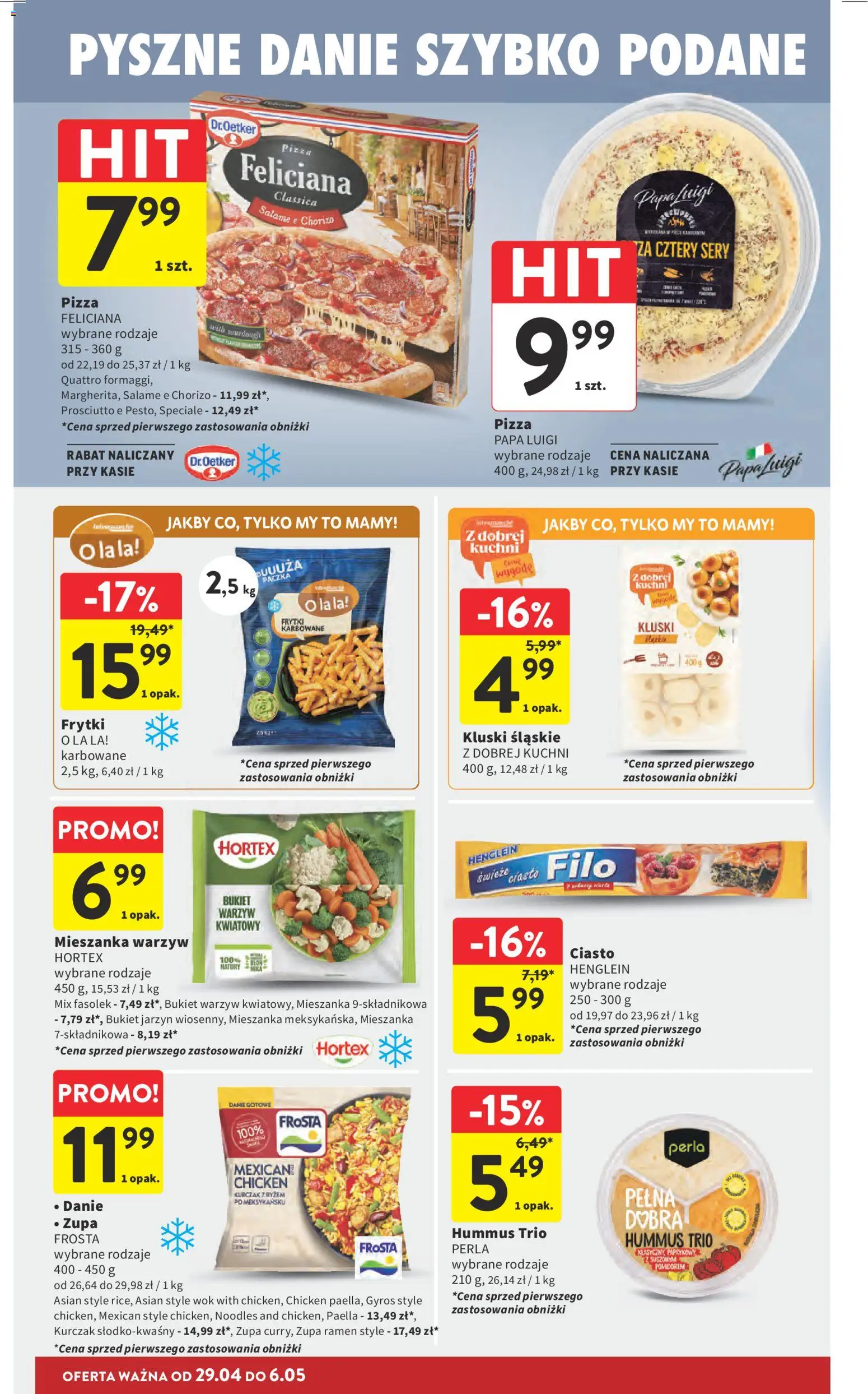 Intermarche gazetka od 29.04.2026 | Strona: 24 | Produkty: Frytki karbowane, Hummus, Zupa, Frytki