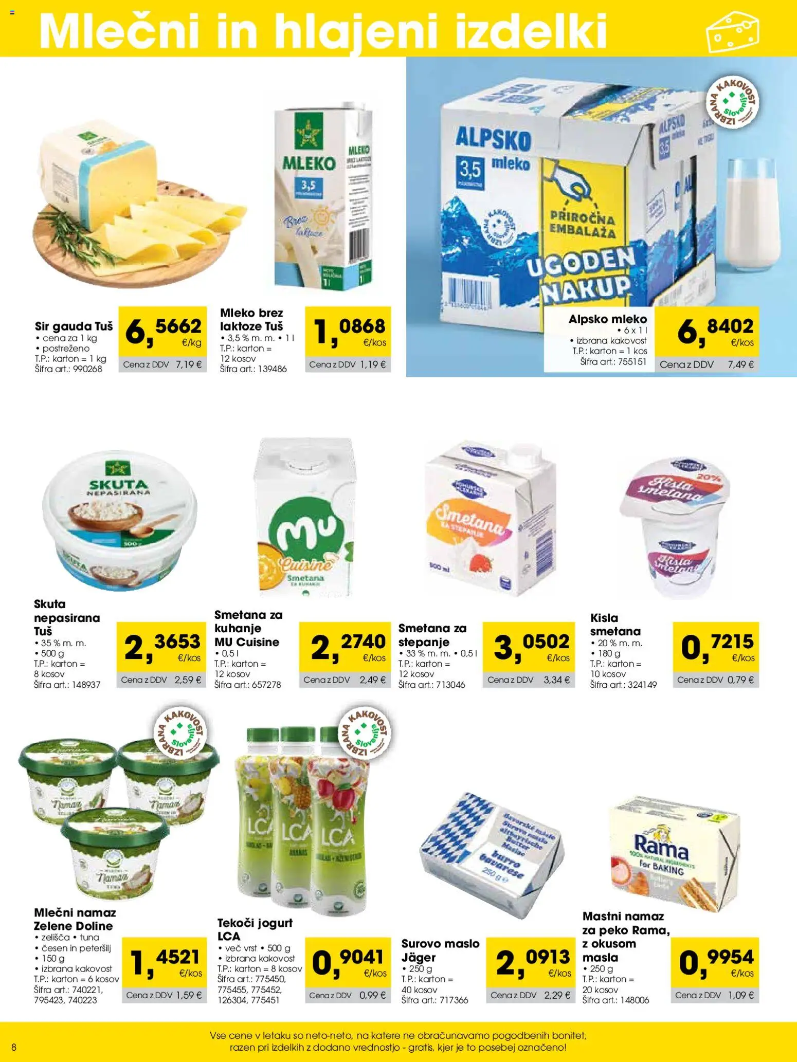 Novi Tuš katalog ponudbe – veljaven od 01.11.2025 | Stran: 8 | Izdelki: Namaz, Maslo, Jogurt, Skuta