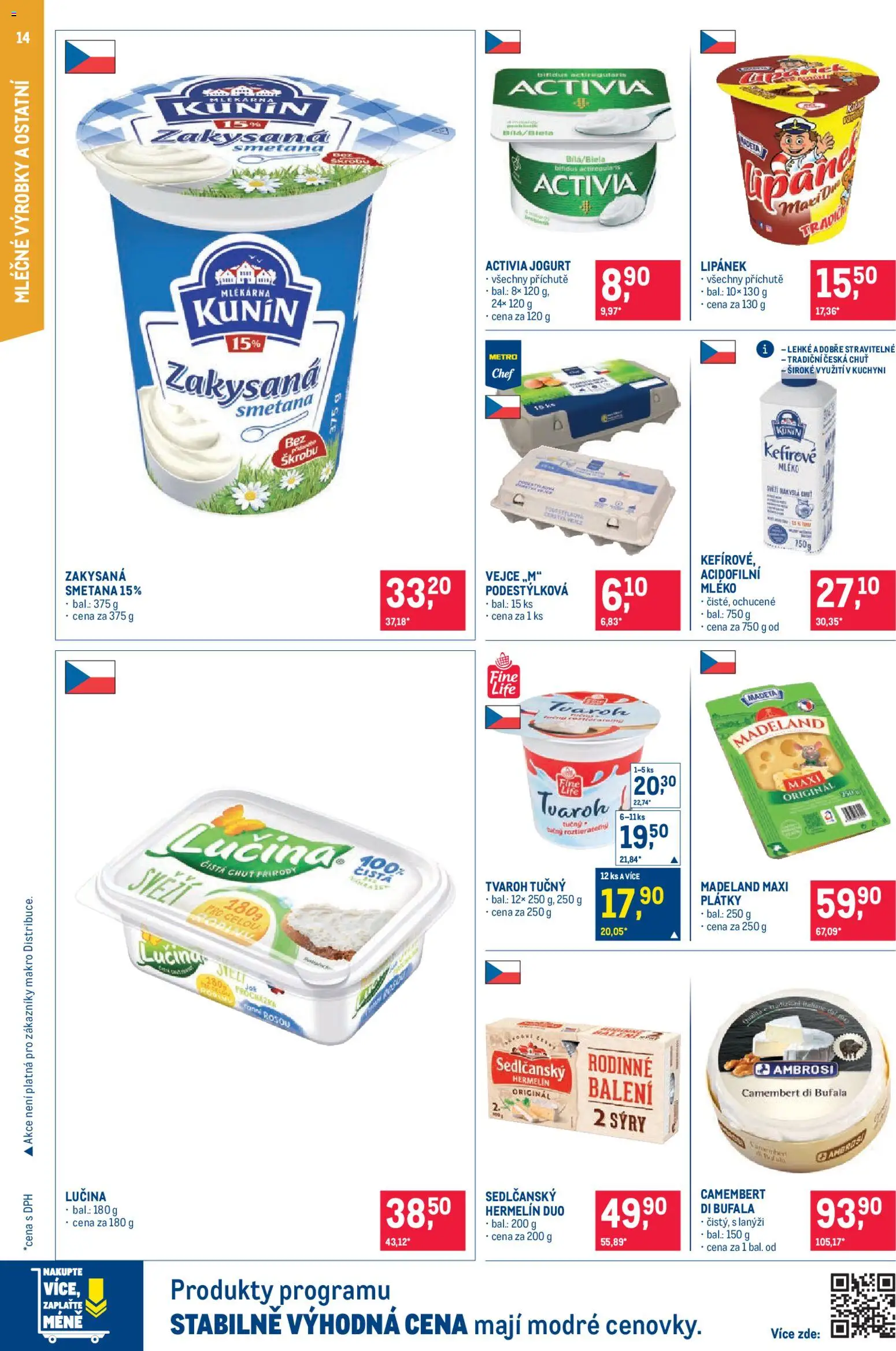 Makro leták - Pro milovníky jídla od 11.03.2026 | Strana: 14 | Produkty: Jogurt, Lučina, Vejce, Smetana