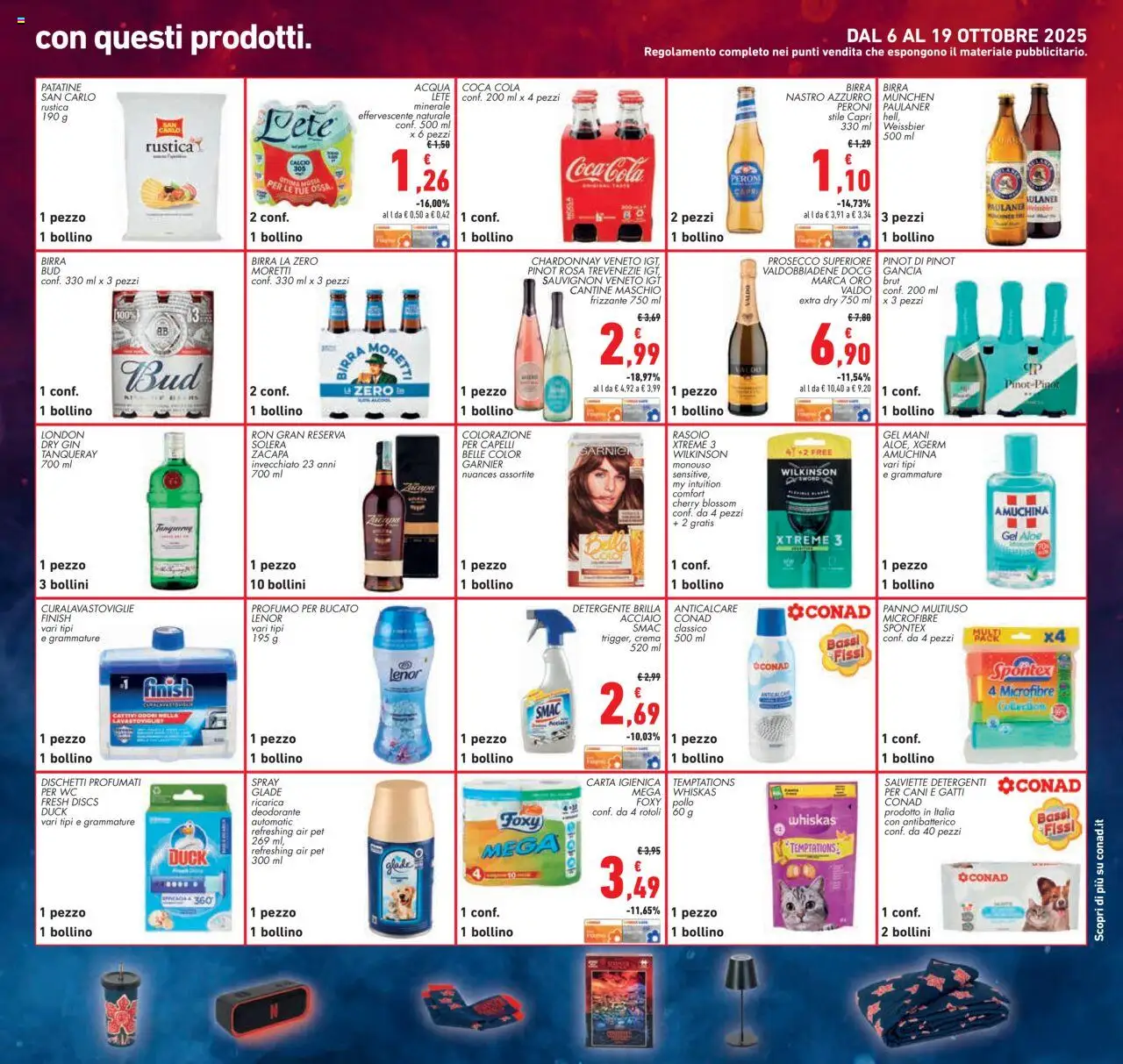 Volantino Conad del 09.10.2025 | Pagina: 23 | Prodotti: Carta igienica, Detergente, Anticalcare, Acqua