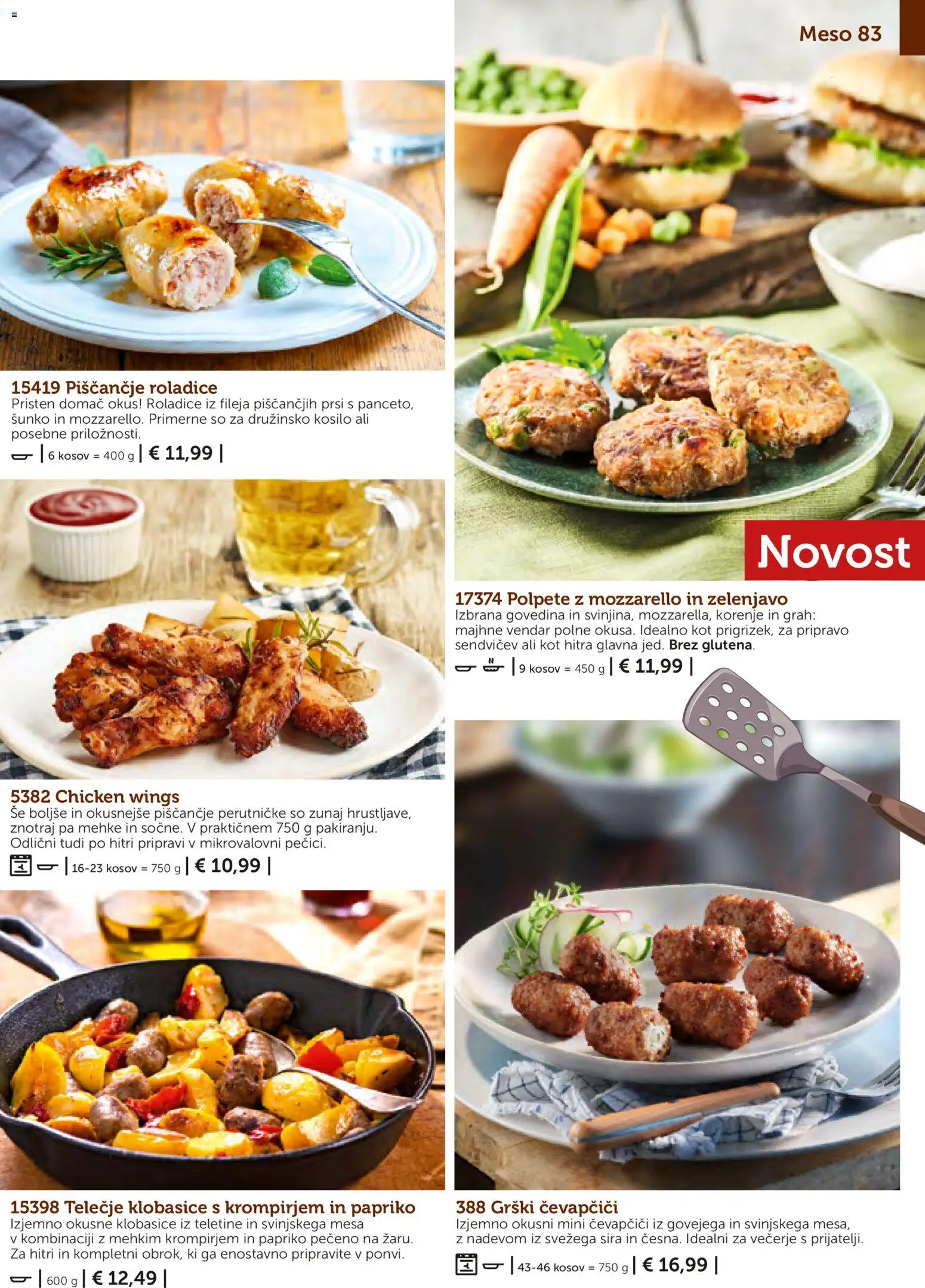 Novi Bofrost katalog ponudbe – veljaven od 01.11.2025 | Stran: 83 | Izdelki: Čevapčiči, Klobasice, Grah