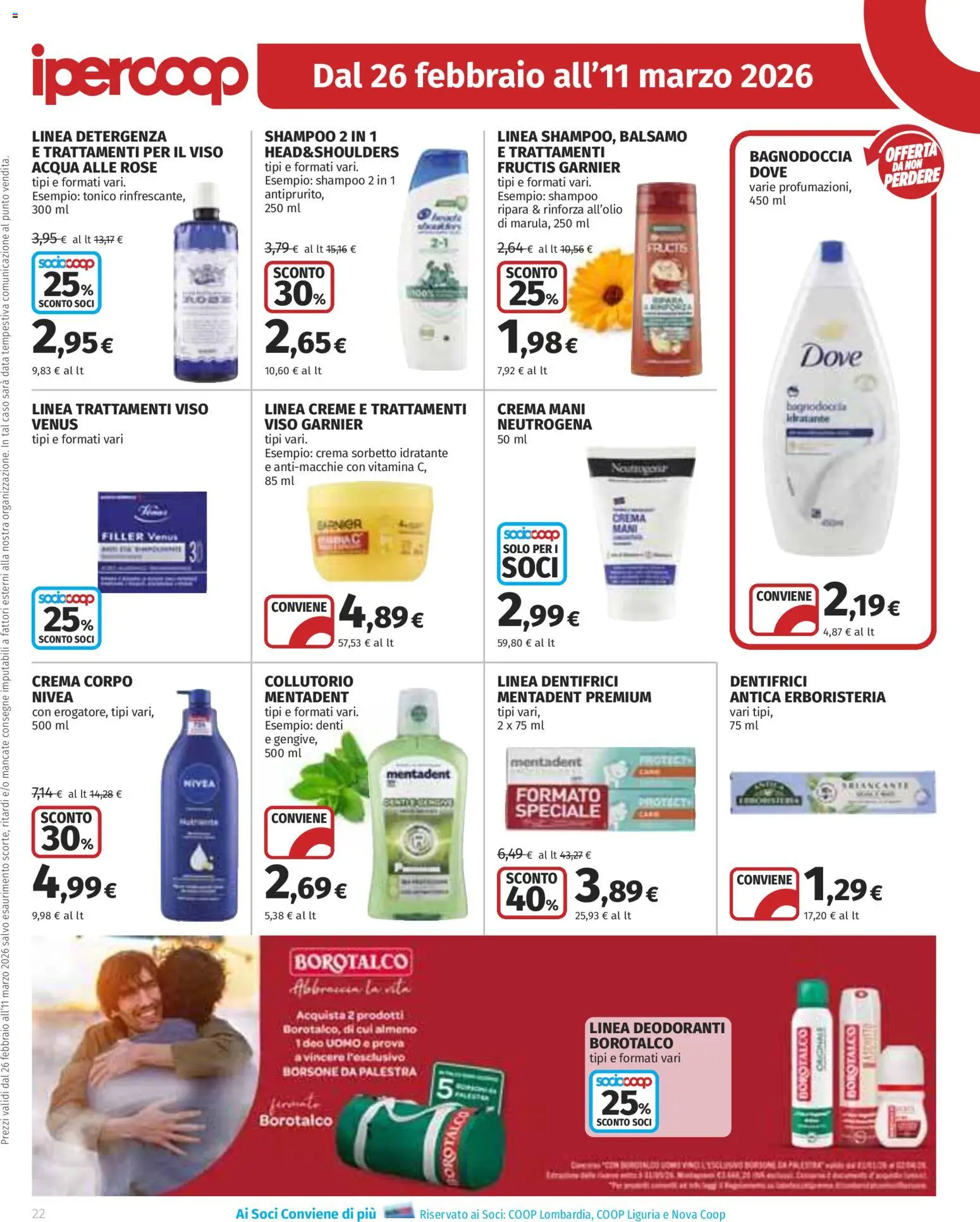 Volantino Ipercoop del 26.02.2026 | Pagina: 22 | Prodotti: Shampoo, Balsamo, Sorbetto, Data