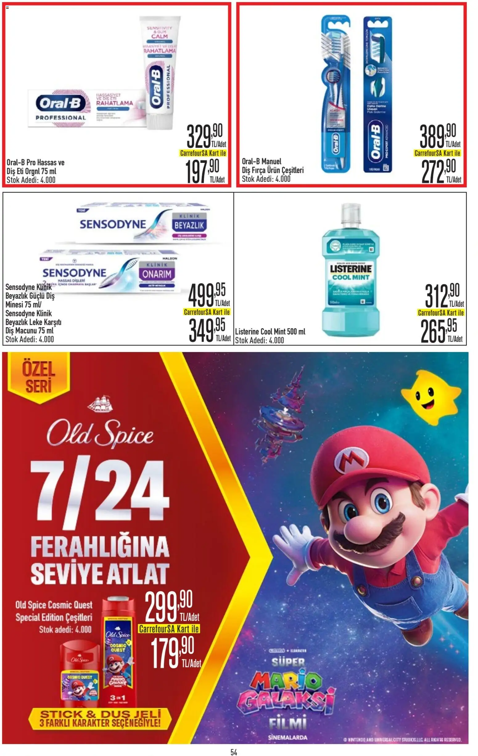 CarrefourSA Katalog - 22.04.2026 tarihinden itibaren geçerlidir | Sayfa: 54 | Ürünler: Duş, Fırça, Diş macunu, Nintendo