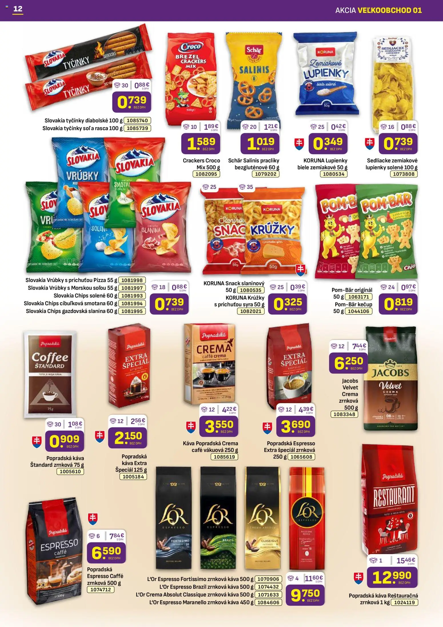 Nové Libex akcie – leták je platný od 05.01.2026 | Strana: 12 | Produkty: Káva, Slanina, Smotana, Kečup