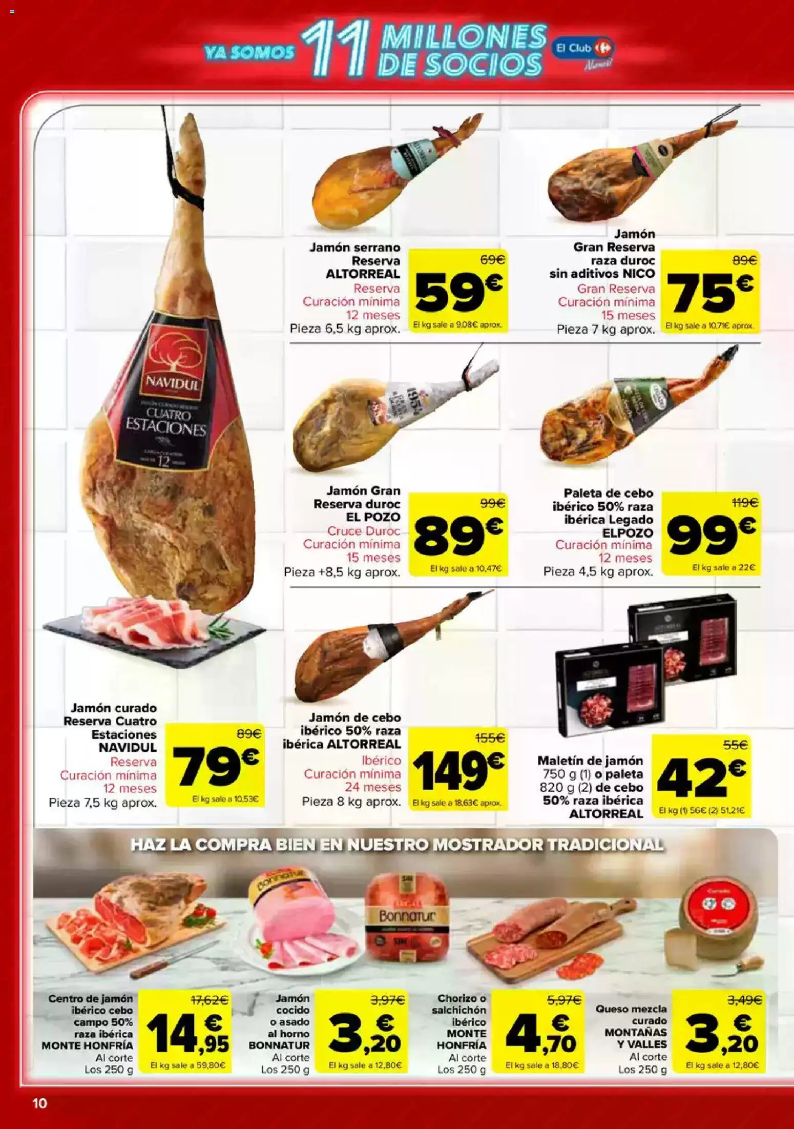 Carrefour folleto │ válido desde el 23.04.2026 | Página: 10 | Productos: Jamón serrano, Queso, Jamón ibérico, Horno