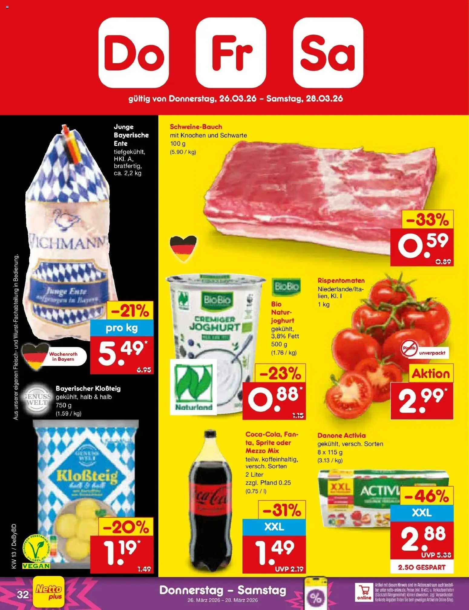 Netto Marken-Discount Prospekt Buttenwiesen	 – gültig ab 23.03.2026 | Seite: 46 | Produkte: Activia, Sprite, Joghurt, Fleisch