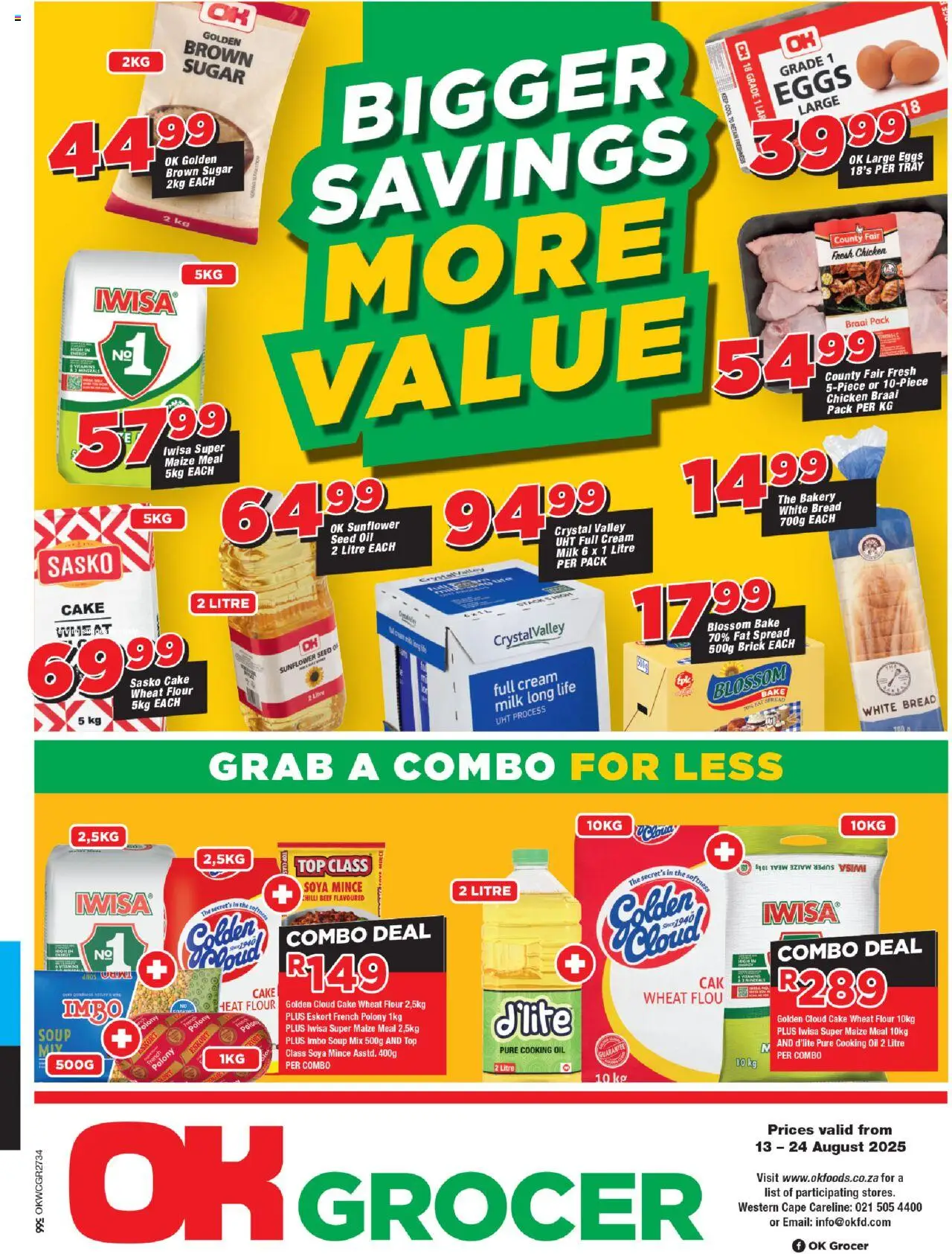 OK Foods Western Cape - OK Grocer │ valid from 13.08.2025 | Page: 1 | Products: Oil, Chicken, Soup, Sugar