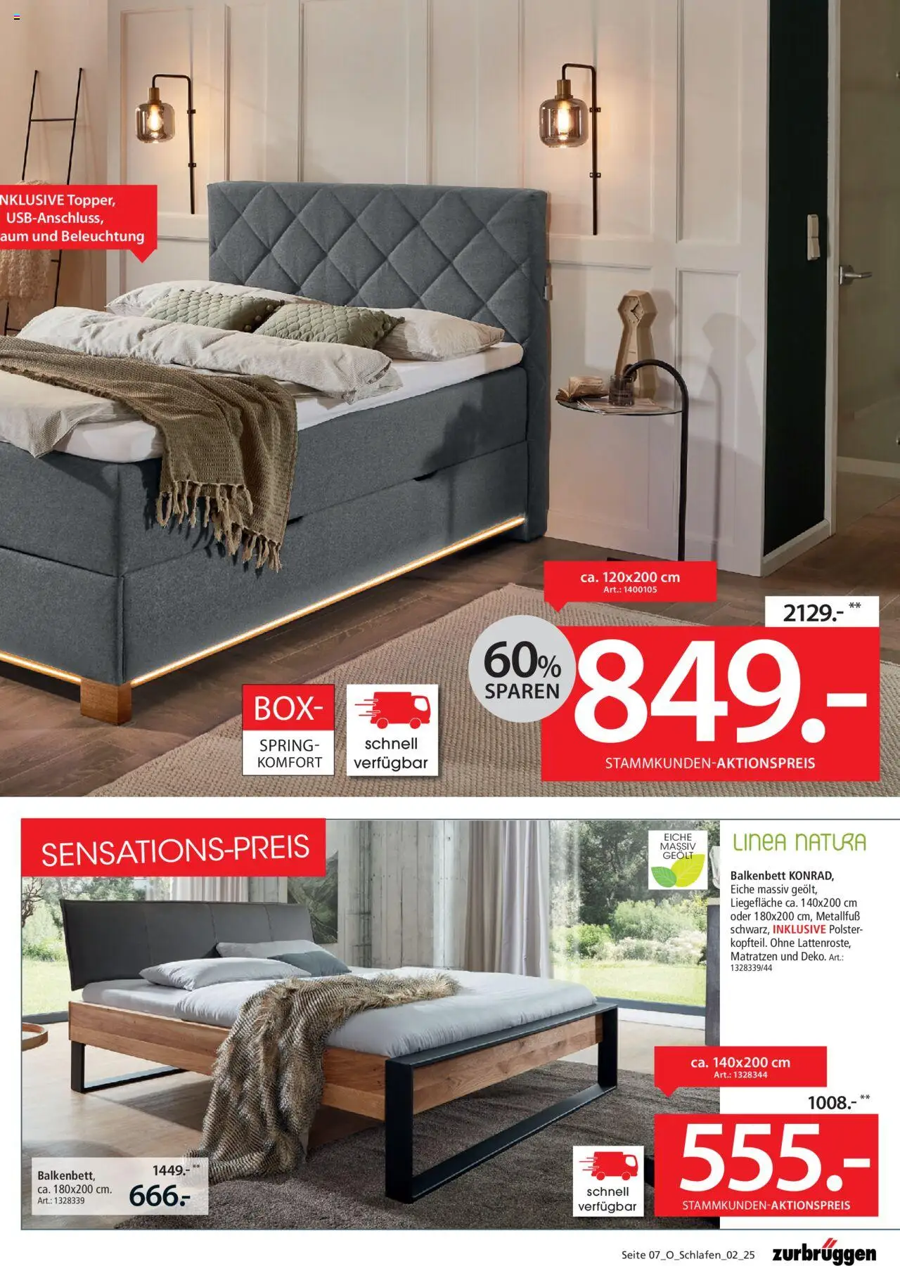 Zurbrüggen Schlafen Spezial - gültig ab dem 16.07.2025 | Seite: 7 | Produkte: Box