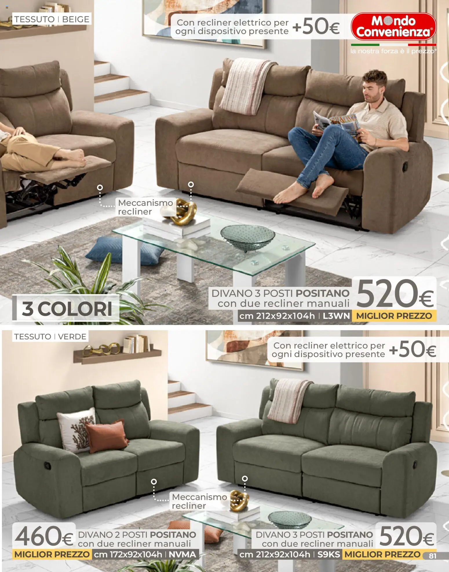 Volantino Mondo Convenienza del 04.01.2026 | Pagina: 81 | Prodotti: Divano