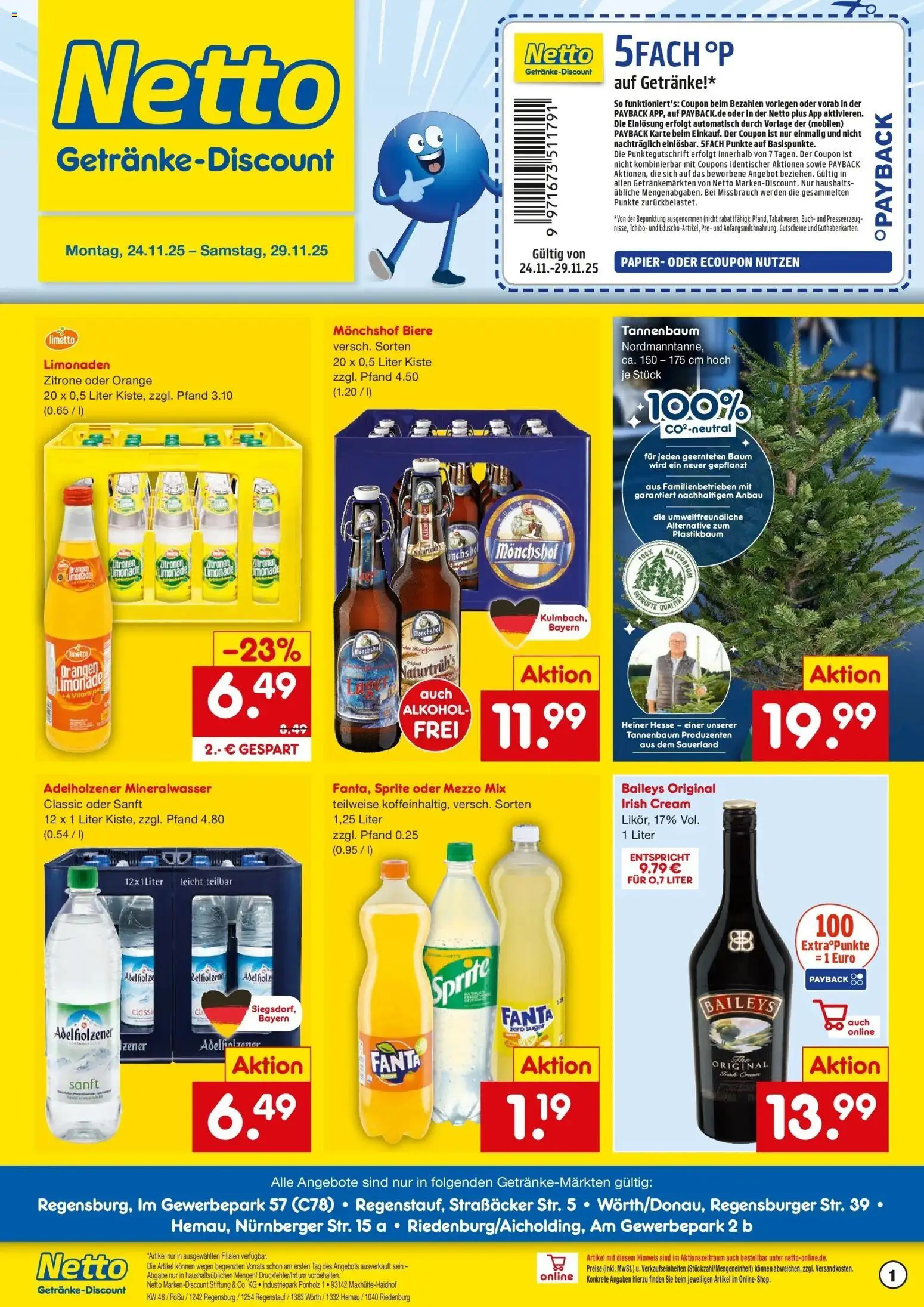 Netto Marken-Discount prospekt Wörth-Donau	 – gültig ab 24.11.2025 | Seite: 1 | Produkte: Sprite, Adelholzener, Mineralwasser, Zitronen
