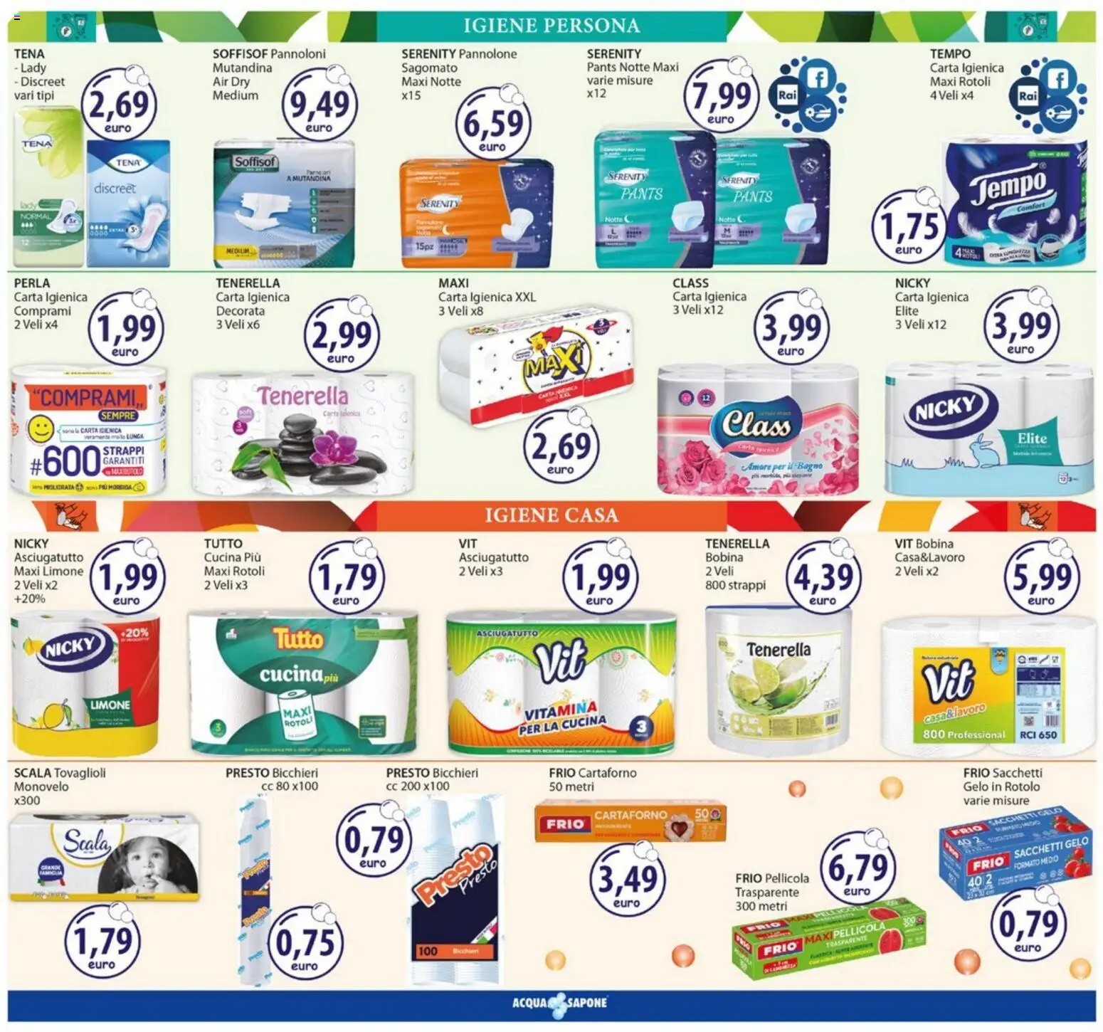 Volantino Acqua e Sapone del 23.02.2026 | Pagina: 13 | Prodotti: Carta igienica, Sapone, Scala, Bagno