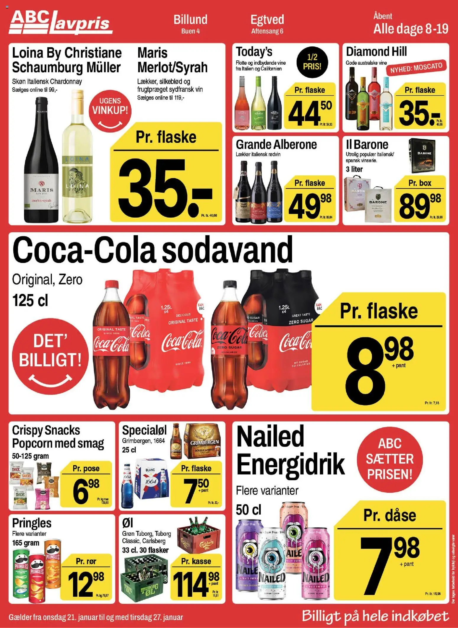Abc Lavpris tilbudsavis – gyldig fra 21.01.2026 | Side: 9 | Produkter: Vin, Sodavand, Cola, PC
