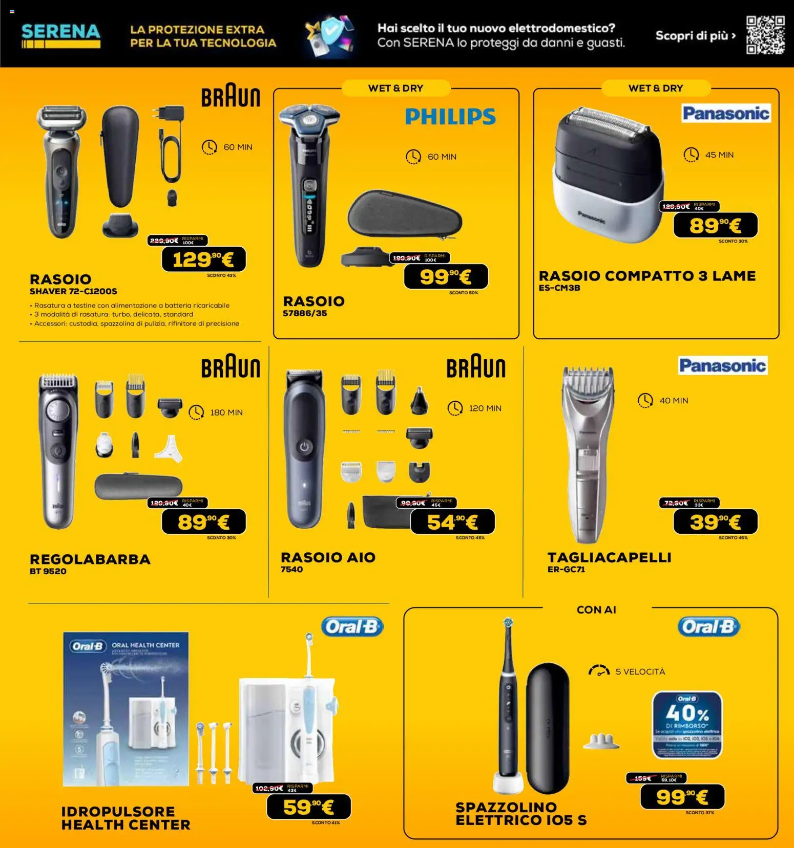 Volantino Euronics del 26.11.2025 | Pagina: 122 | Prodotti: Rasoio, Regolabarba, Spazzolino, Batteria