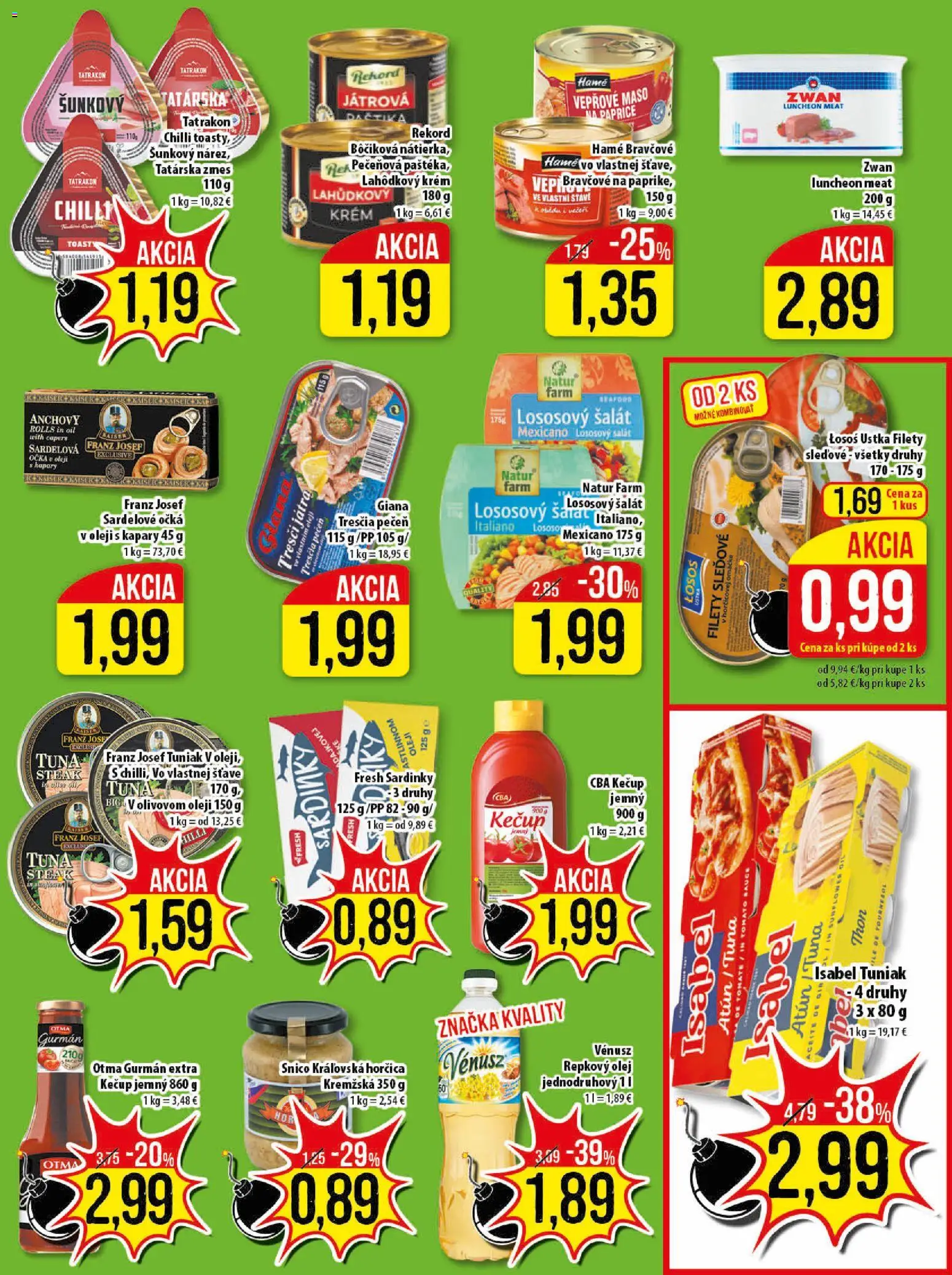 Nové Klas akcie – leták je platný od 30.03.2026 | Strana: 18 | Produkty: Olej, Repkový olej, Losos, Kečup