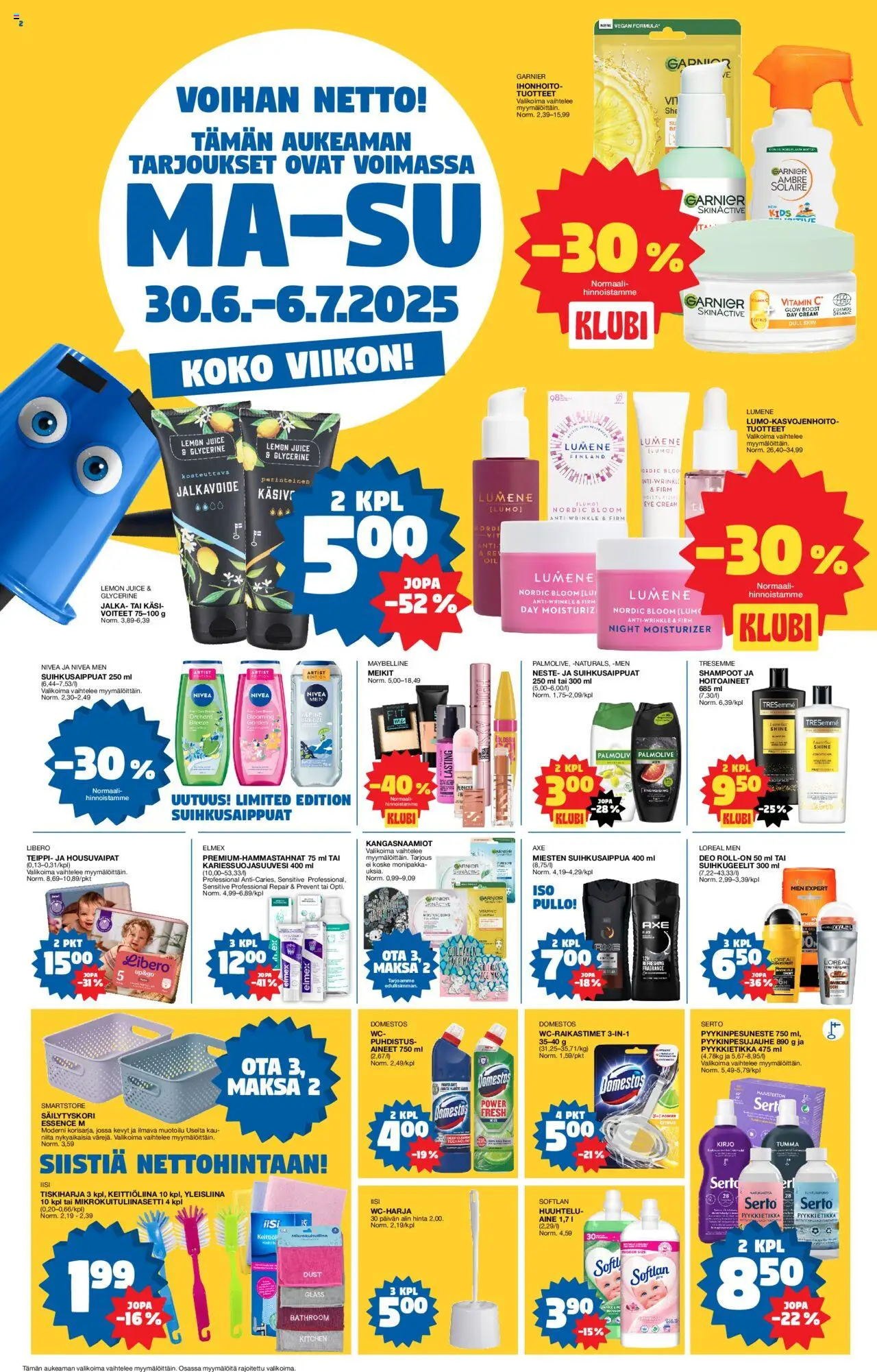  | Sivu: 2 | Tuotteet: Shampoo, Teippi, Tiskiharja