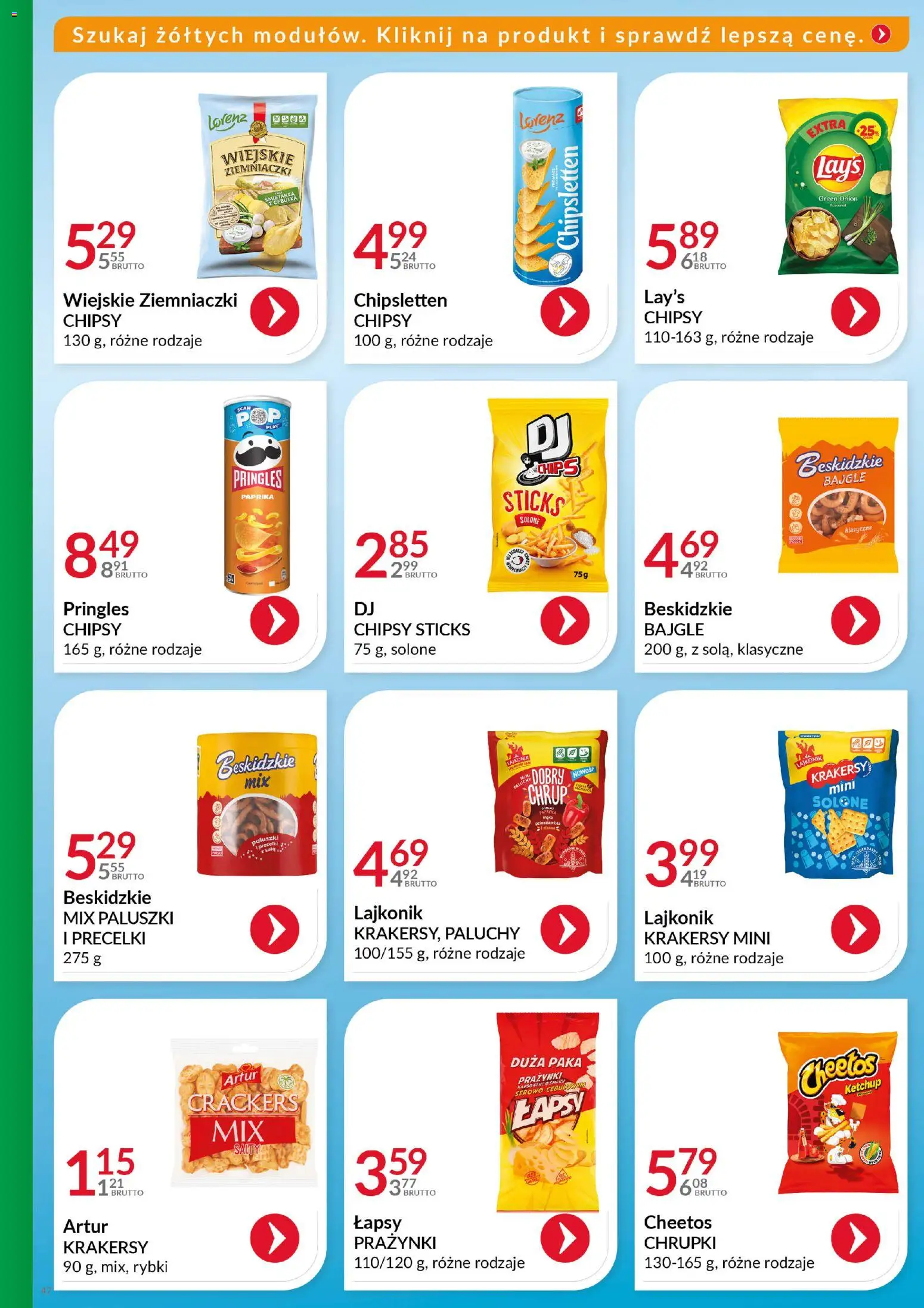 Eurocash Gazetka - Katalog Artykułów Spożywczych od 14.12.2025 | Strona: 47 | Produkty: Chipsy, Chrupki, Ziemniaczki, Pringles