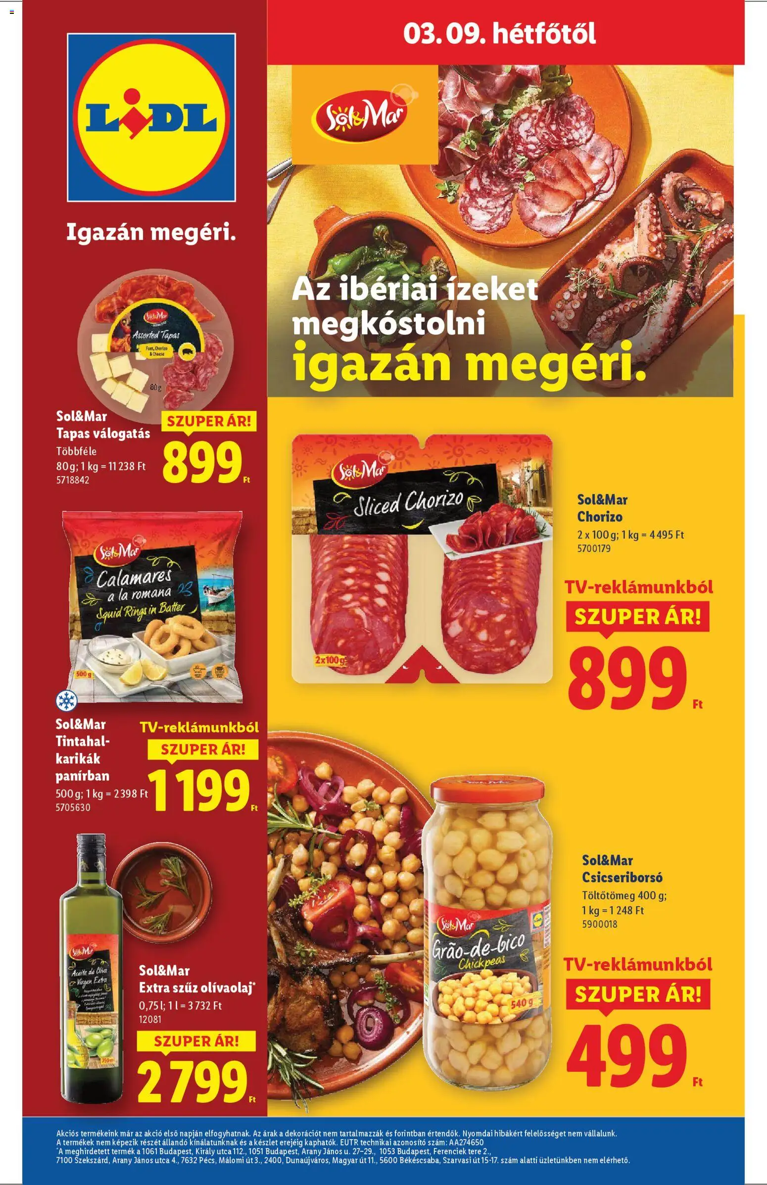 Lidl akciós ujság - amely érvényes a következő dátumtól: 05.03.2026 | Oldal: 64 | Termékek: Csicseriborsó, Chorizo
