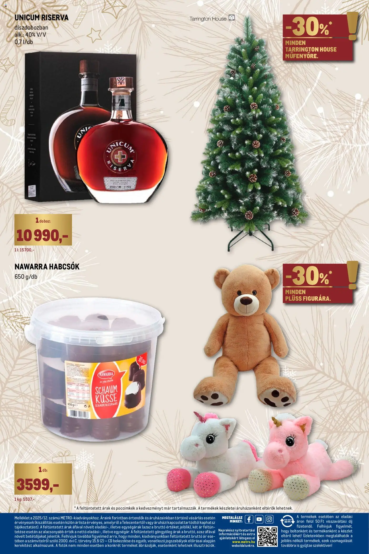 Metro akciós ujság - amely érvényes a következő dátumtól: 01.12.2025 | Oldal: 54 | Termékek: Szőlő, Unicum riserva, Plüss, Doboz