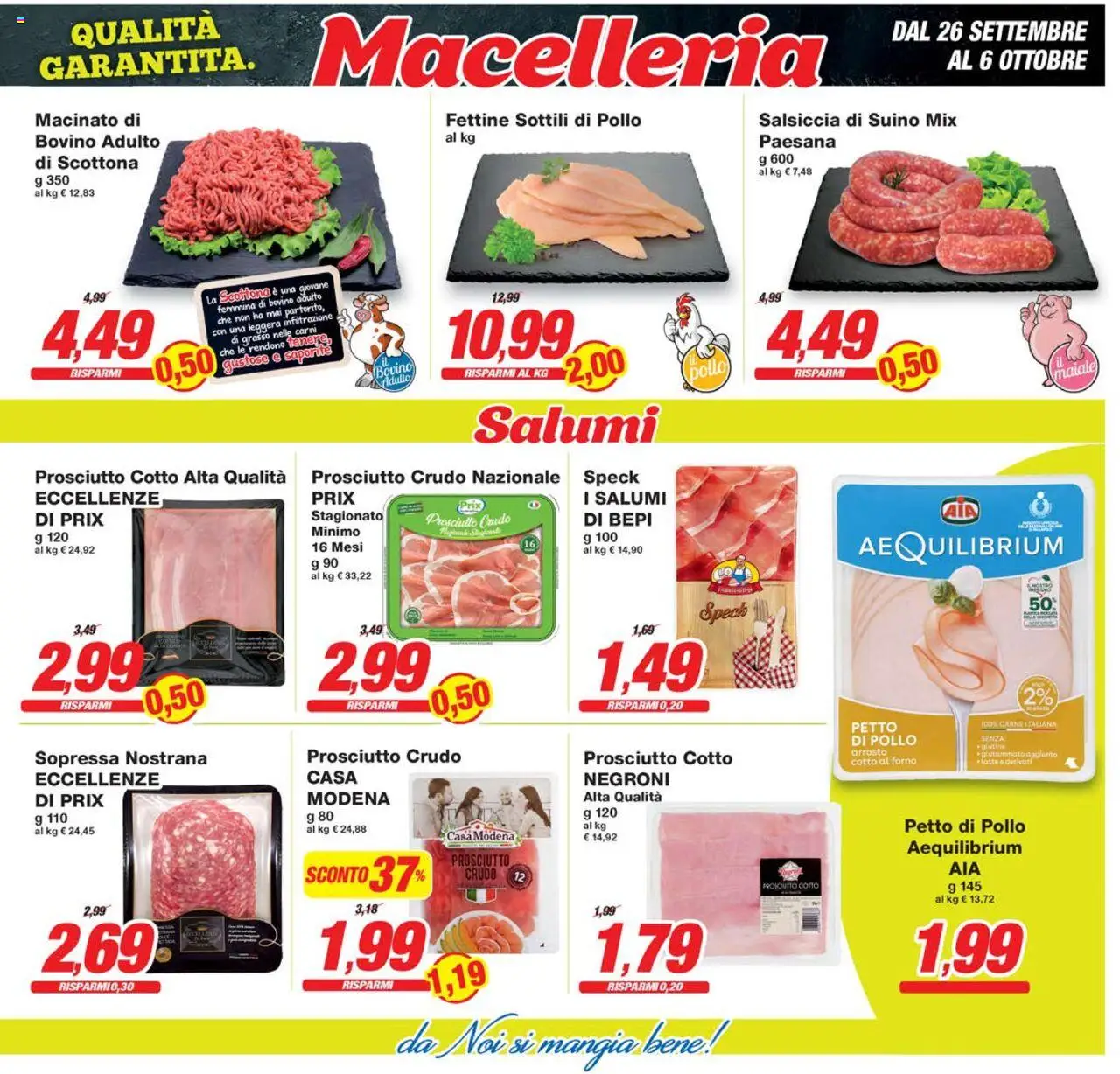 Volantino Prix del 26.09.2025 | Pagina: 7 | Prodotti: Pollo, Maiale, Prosciutto, Salsiccia
