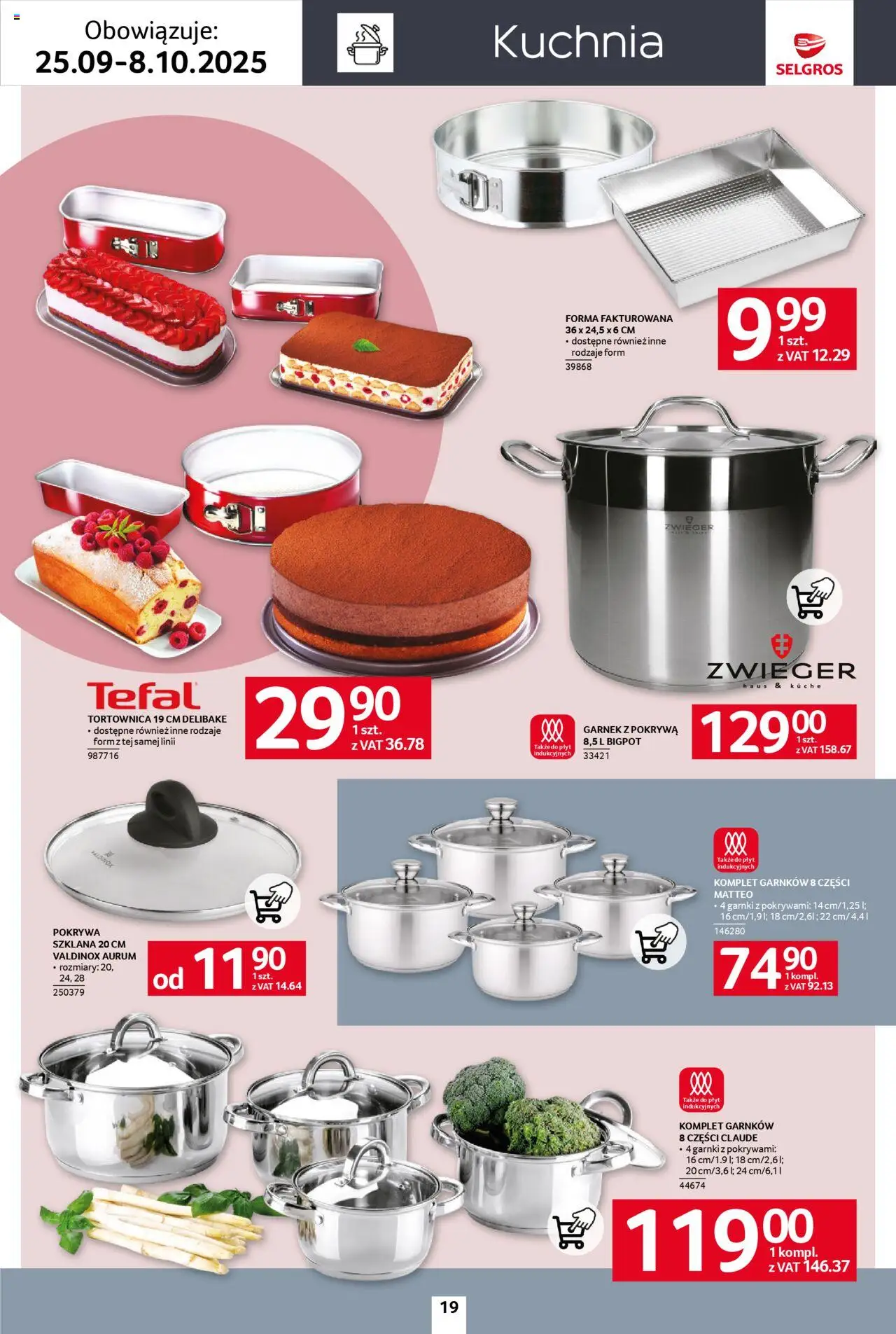 Selgros cash&carry Gazetka - Home&Deco od 25.09.2025 | Strona: 19 | Produkty: Garnek, Komplet garnków, Garnki