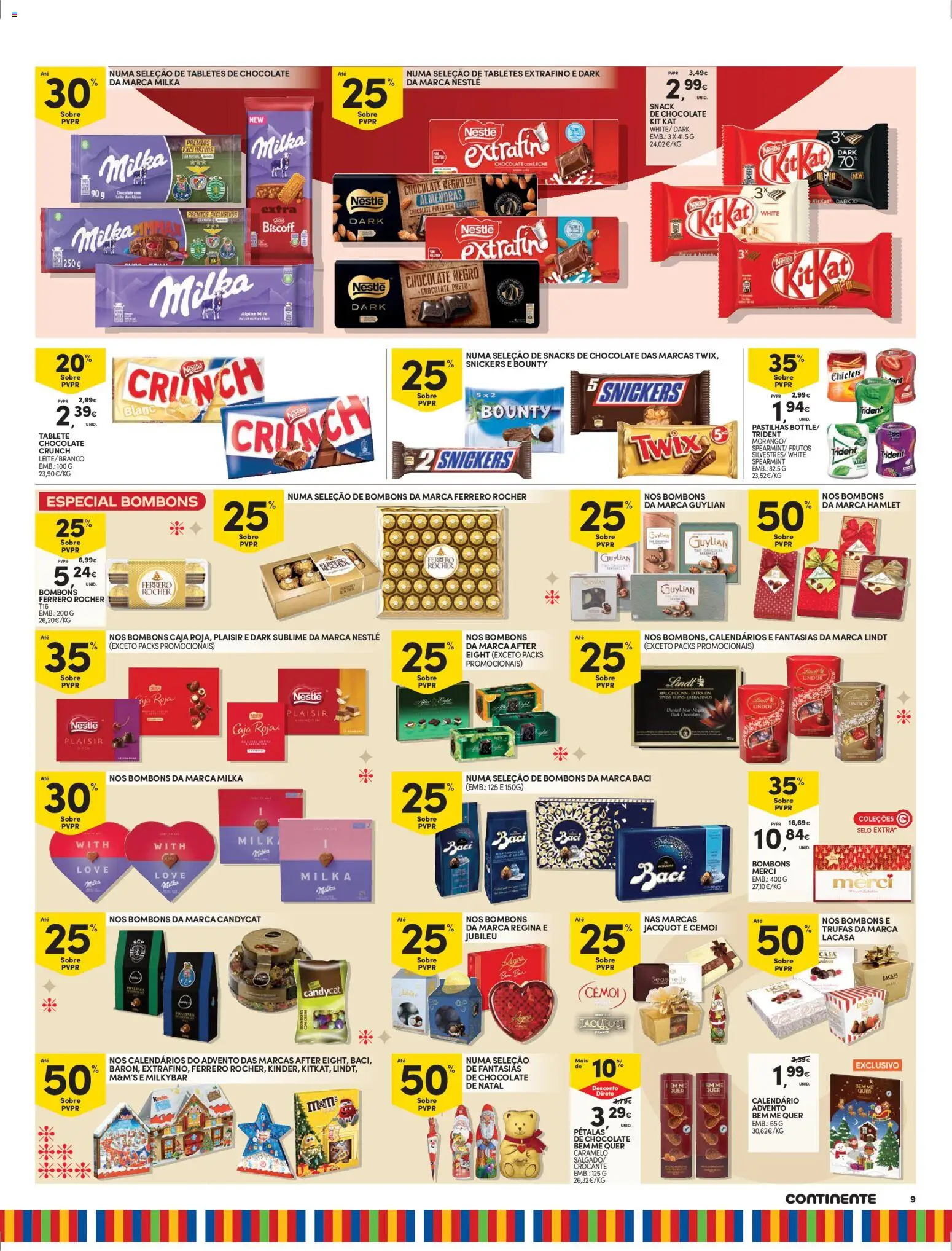 Continente - Madeira │ válido de 25.11.2025 | Página: 9 | Produtos: Ferrero rocher, Chocolates, Nestlé, Creme