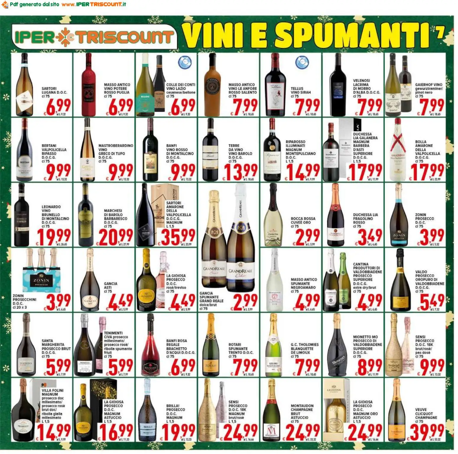 Volantino Ipertriscount del 06.12.2025 | Pagina: 7 | Prodotti: Vino, Spumante, Astuccio, Vino rosso