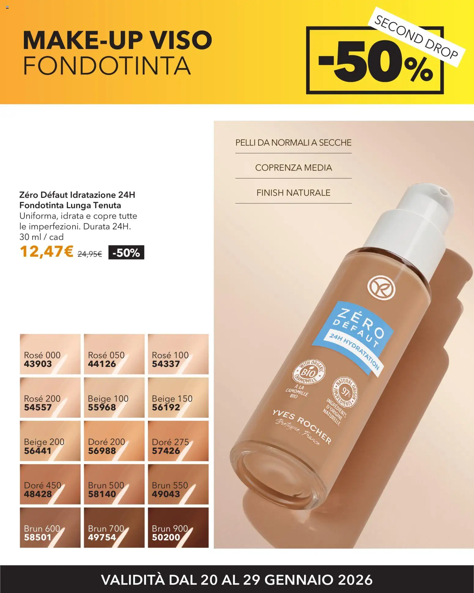 Volantino Yves Rocher del 20.01.2026 | Pagina: 9 | Prodotti: Fondotinta