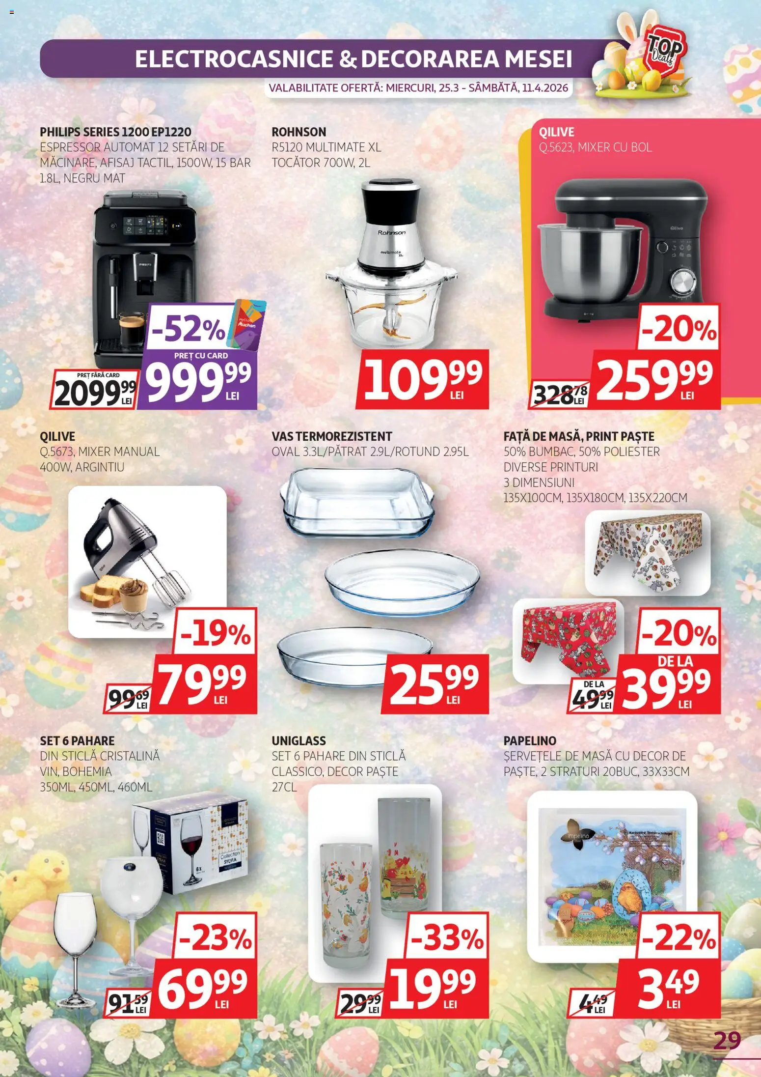 Noul catalog Auchan – valabil de la 25.03.2026 | Pagină: 29 | Produse: Mixer, Masă, Tocător, Paste