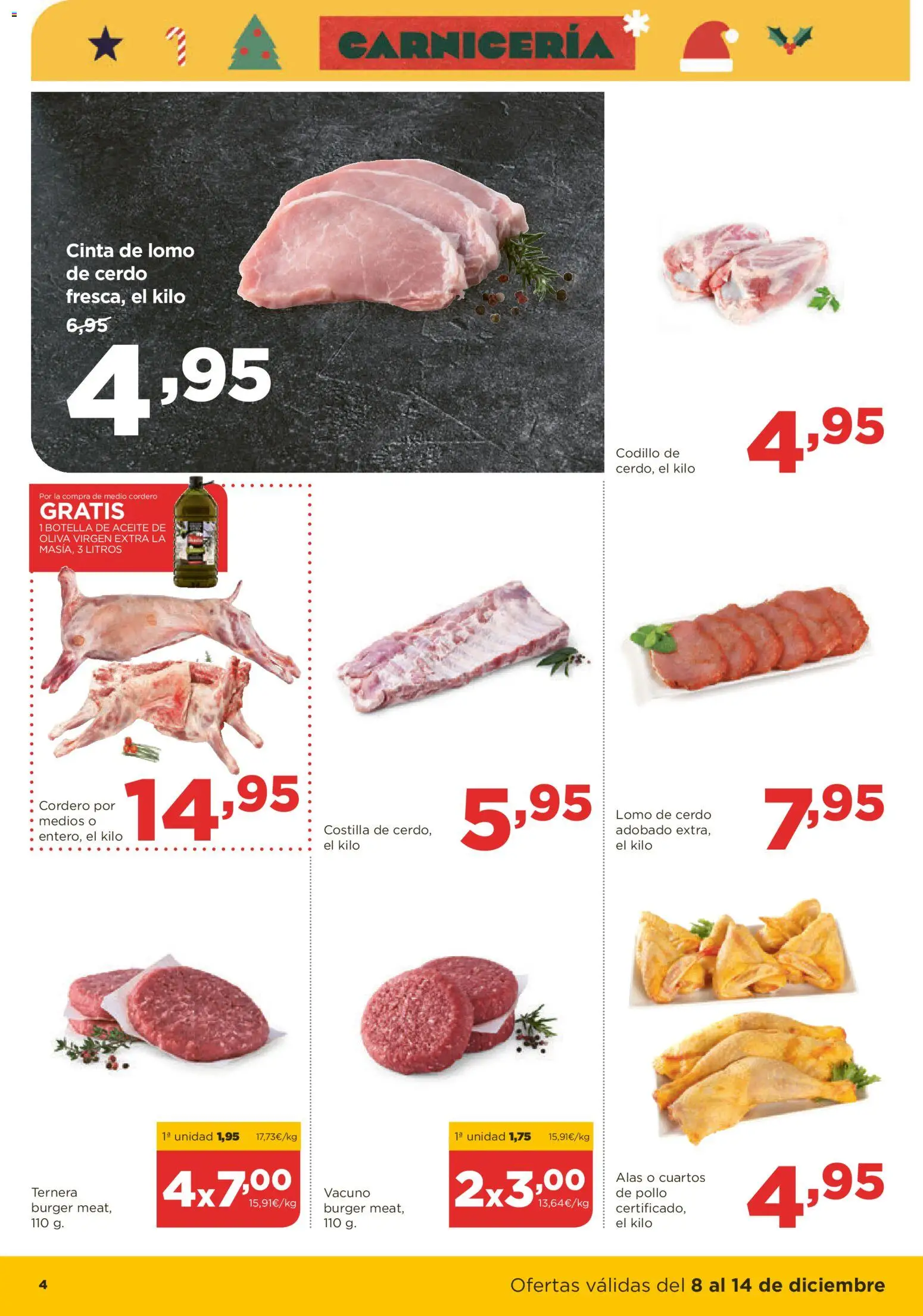 Alimerka folleto Castilla y León │ válido desde el 08.12.2025 | Página: 4 | Productos: Cerdo, Aceite de oliva, Aceite de oliva virgen extra, Φίλτρο καφέ