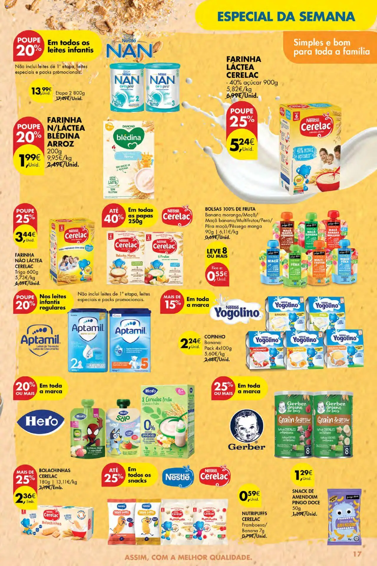 Pingo Doce Poupe Esta Semana Açores │ válido de 04.09.2025 | Página: 17 | Produtos: Leite, Nestlé, Maça, Cereais