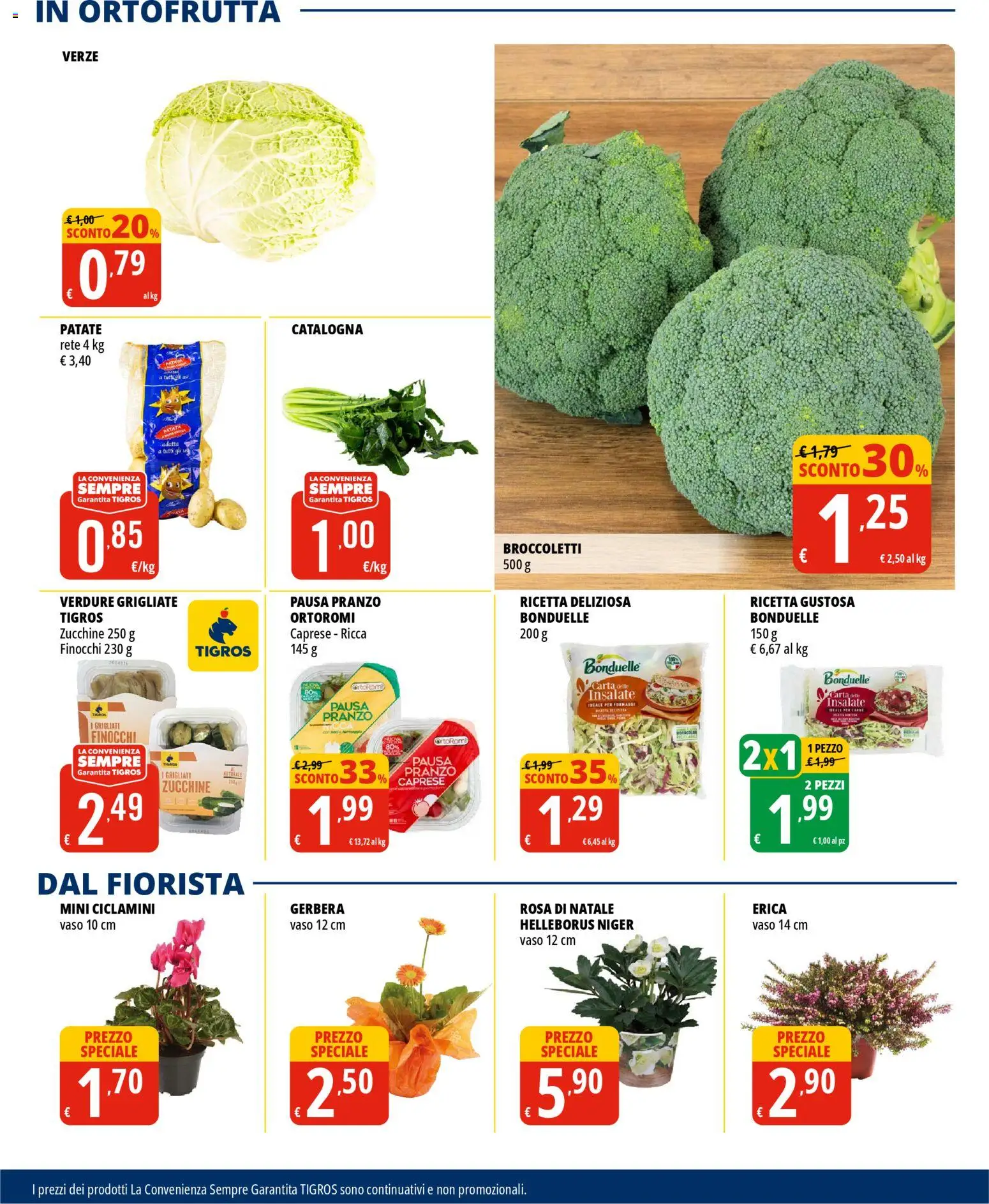 Volantino Tigros del 28.10.2025 | Pagina: 11 | Prodotti: Verdure, Broccoletti, Finocchi, Zucchine