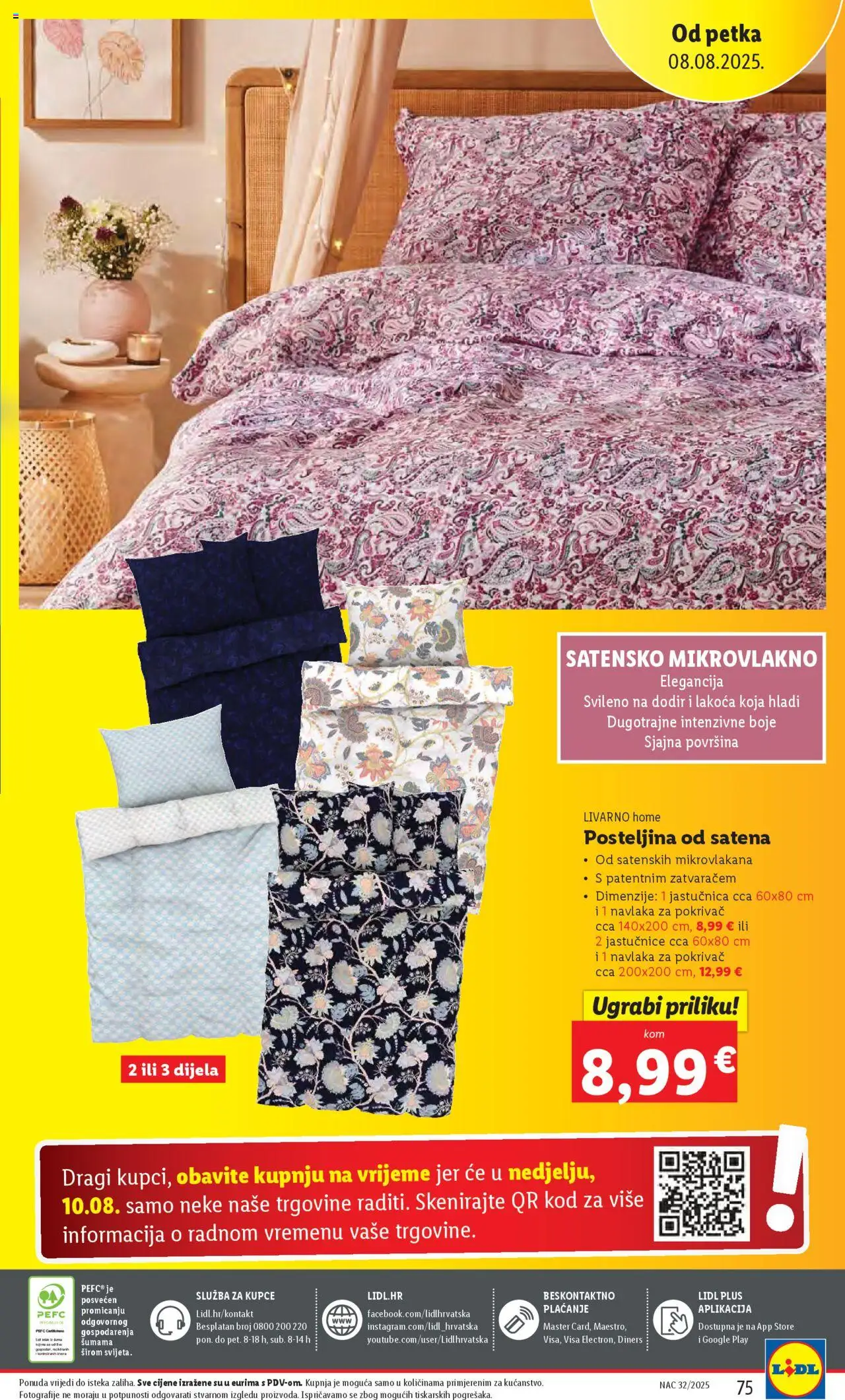 Lidl katalog | vrijedi od 04.08.2025 | Stranica: 75 | Proizvodi: Pokrivač, Jastučnica, Posteljina