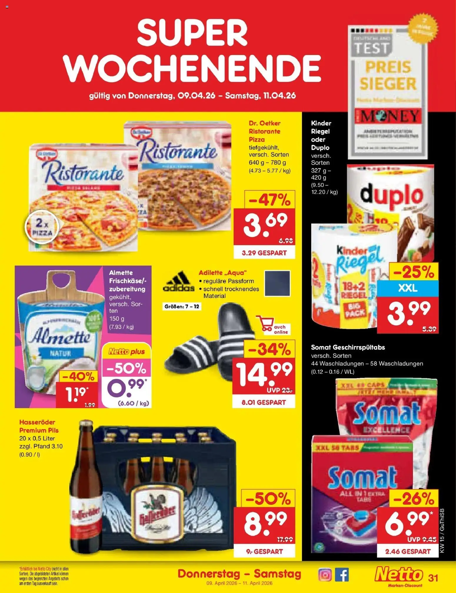 Netto Marken-Discount Prospekt Machern	 – gültig ab 07.04.2026 | Seite: 47 | Produkte: Ristorante, Pils, Kinder riegel, Pizza