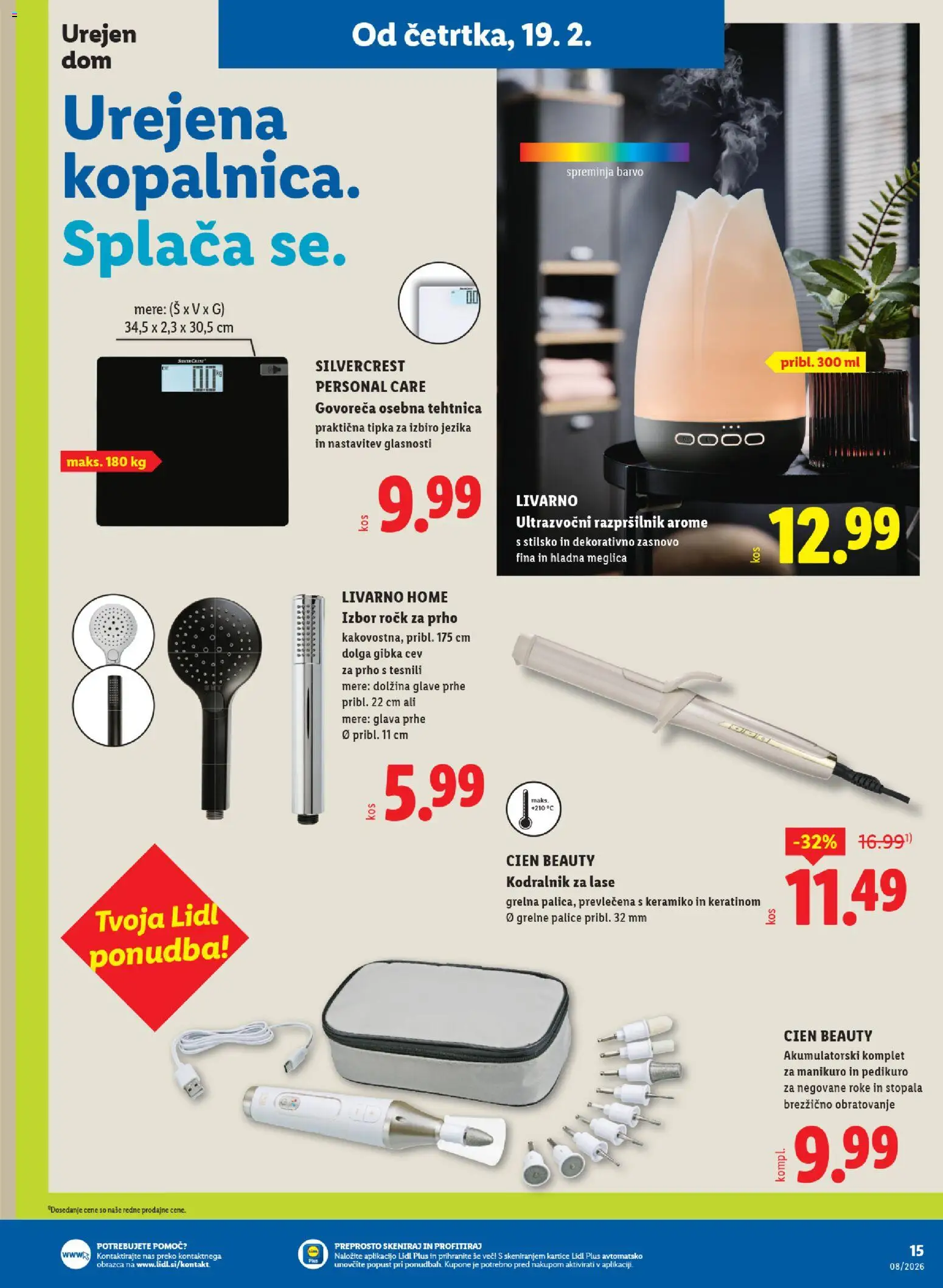 Novi Lidl katalog ponudbe – veljaven od 19.02.2026 | Stran: 33 | Izdelki: Kodralnik za lase, Kodralnik, Tehtnica