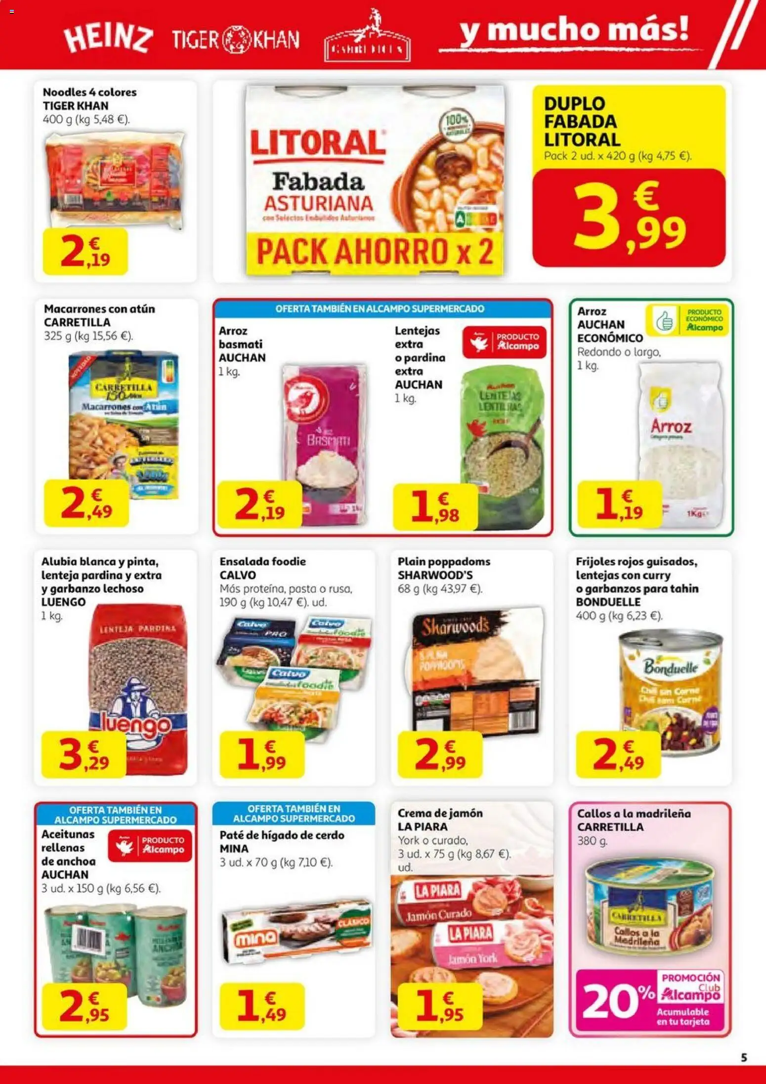 Alcampo - HG Pio XII Unificado  │ válido desde el 23.10.2025 | Página: 5 | Productos: Cerdo, Paté, Pasta, Crema