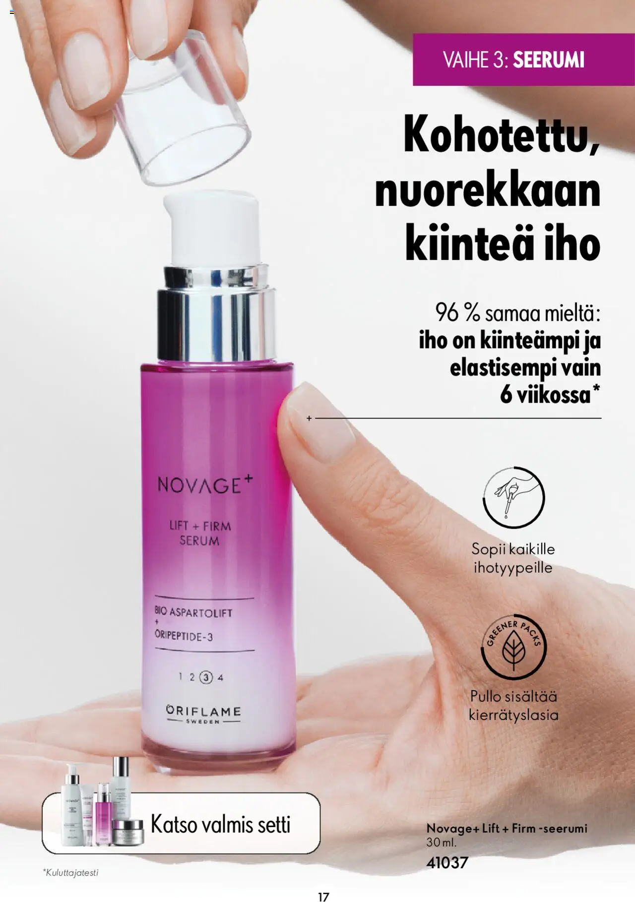 Oriflame Novage+ – voimassa 25.01.2024 alkaen | Sivu: 17 | Tuotteet: Seerumi