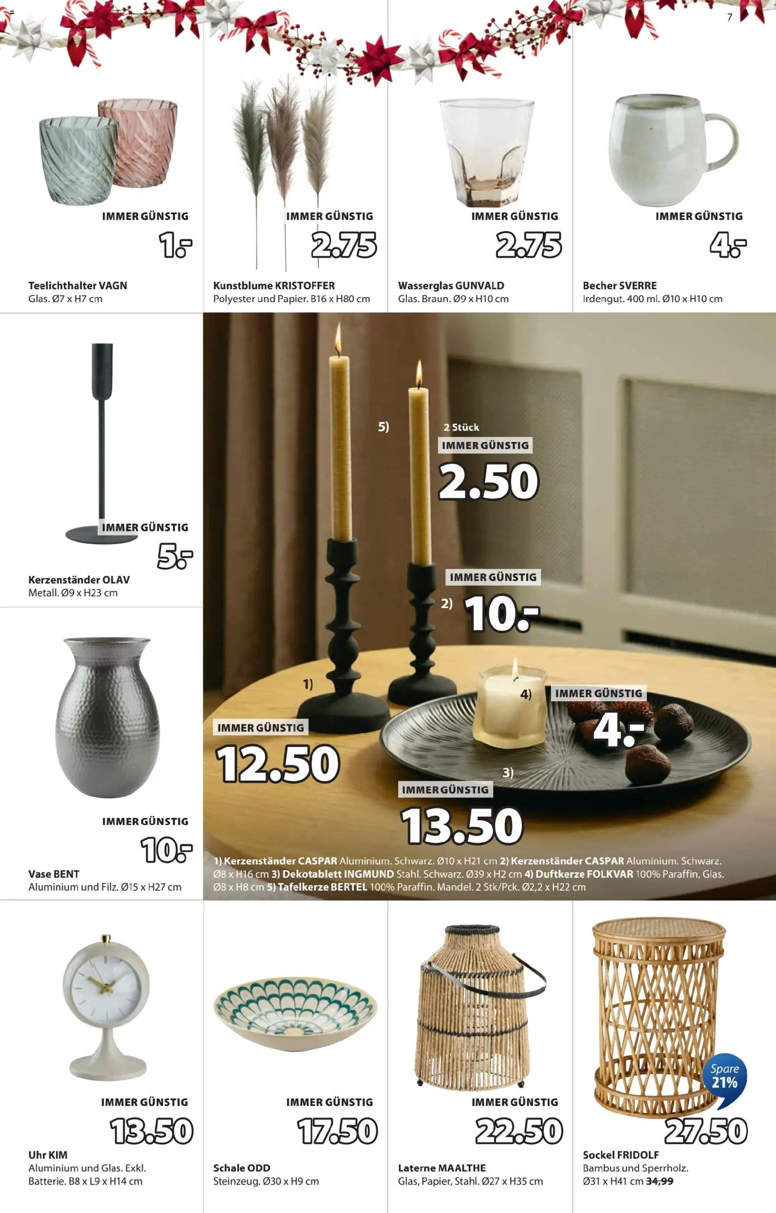 JYSK Angebote gültig ab 17.12.2025 | Seite: 7 | Produkte: Uhr, Vase