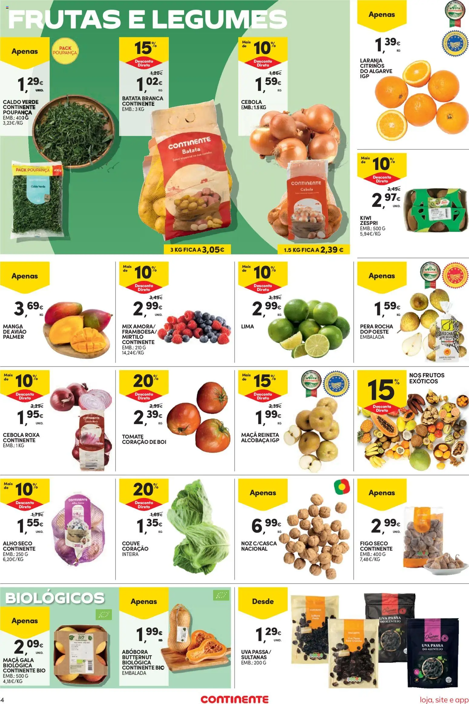 Continente Semanal Continente Bom Dia │ válido de 26.12.2025 | Página: 4 | Produtos: Cebola, Maça, Tomate, Kiwi