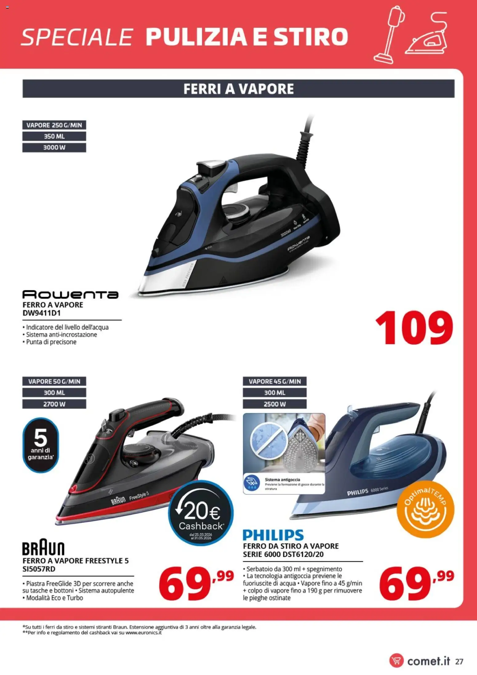 Volantino Comet del 13.04.2026 | Pagina: 27 | Prodotti: Acqua, Ferro da stiro