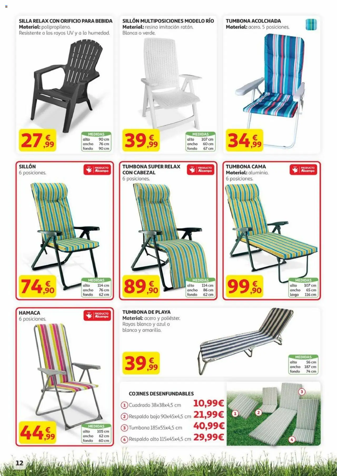 Alcampo - Aire libre │ válido desde el 29.05.2025 | Página: 12 | Productos: Tumbona, Cama, Sillón, Silla
