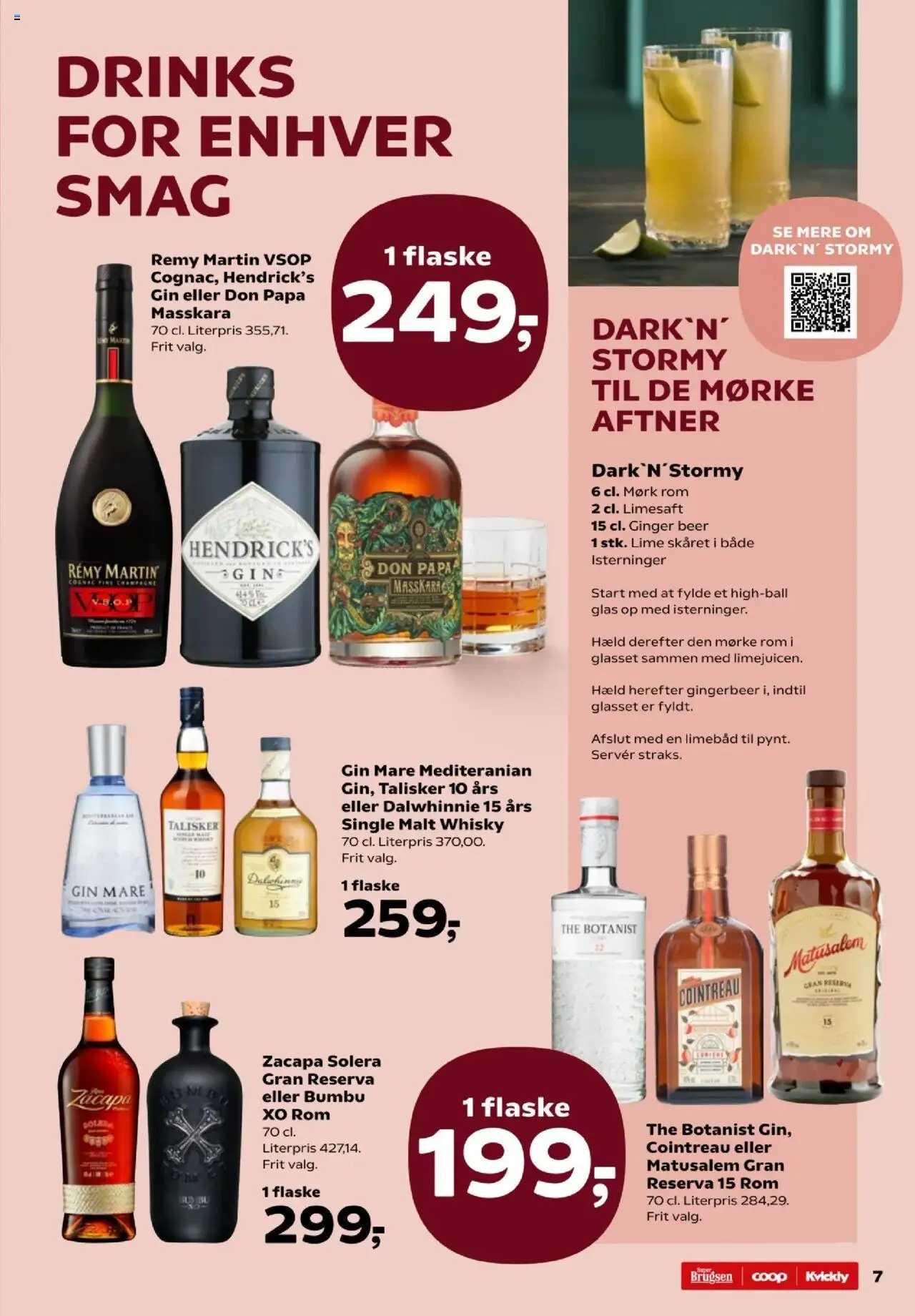 Kvickly tilbudsavis – gyldig fra 26.09.2025 | Side: 7 | Produkter: Gin, Whisky, Lime, Rom