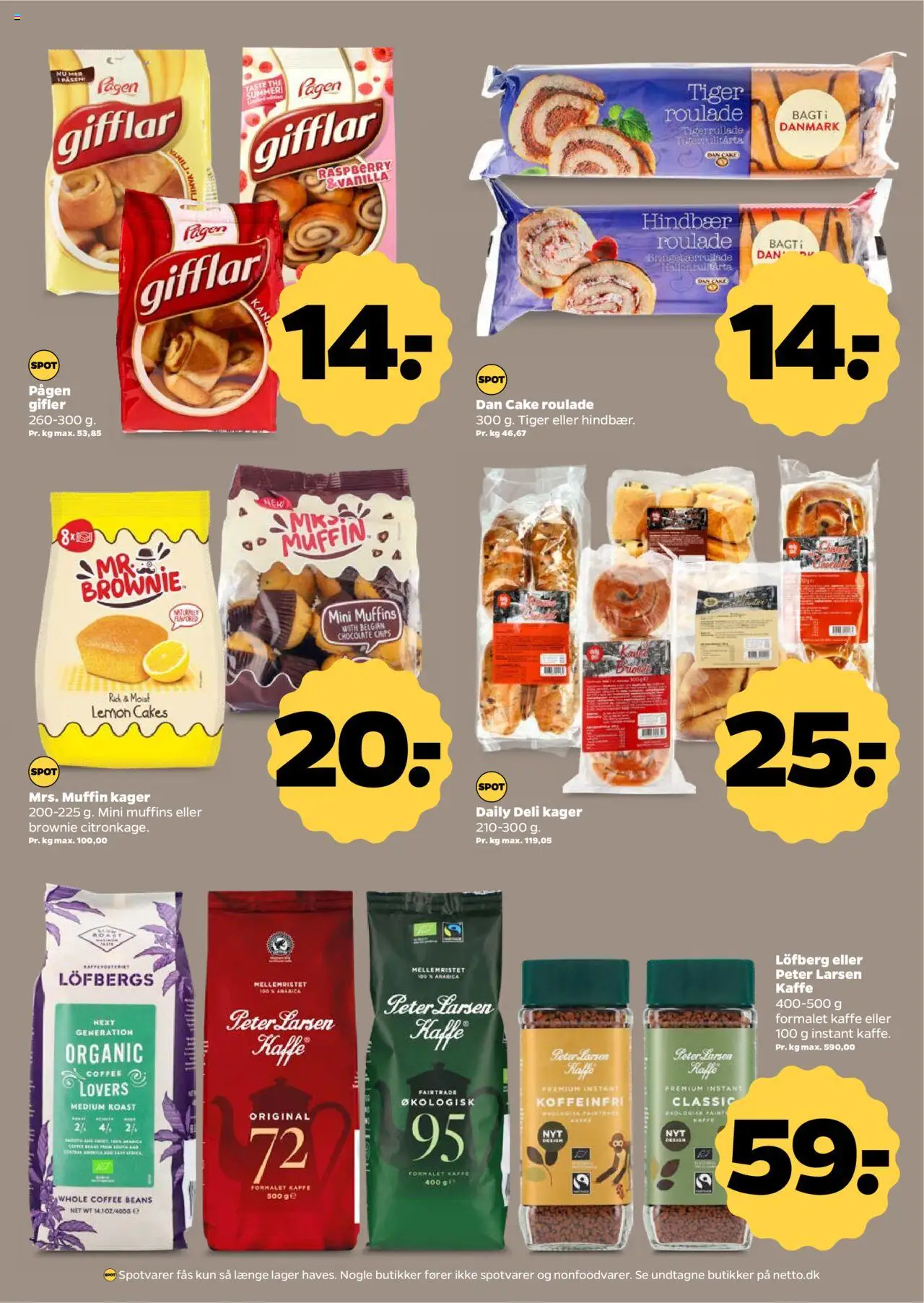 Netto tilbudsavis – gyldig fra 20.09.2025 | Side: 25 | Produkter: Chips, Roulade, Kager, Muffins