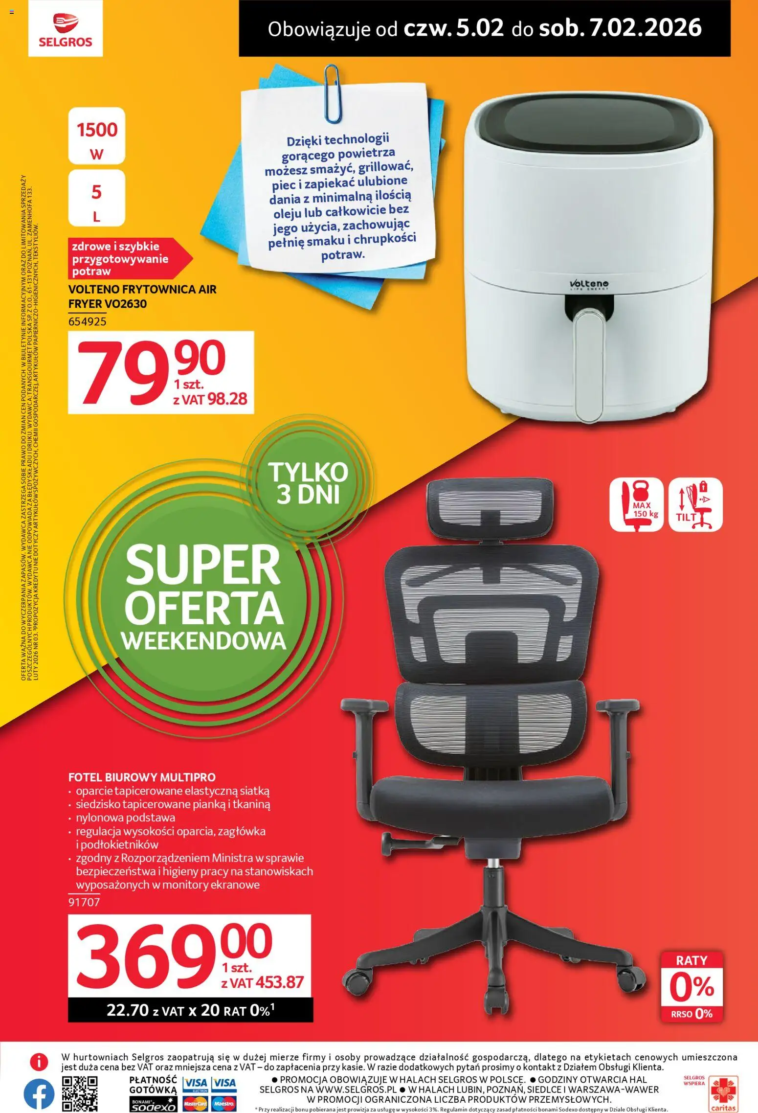 Selgros cash&carry Gazetka - Oferta weekendowa od 05.02.2026 | Strona: 2 | Produkty: Fotel, Siatka