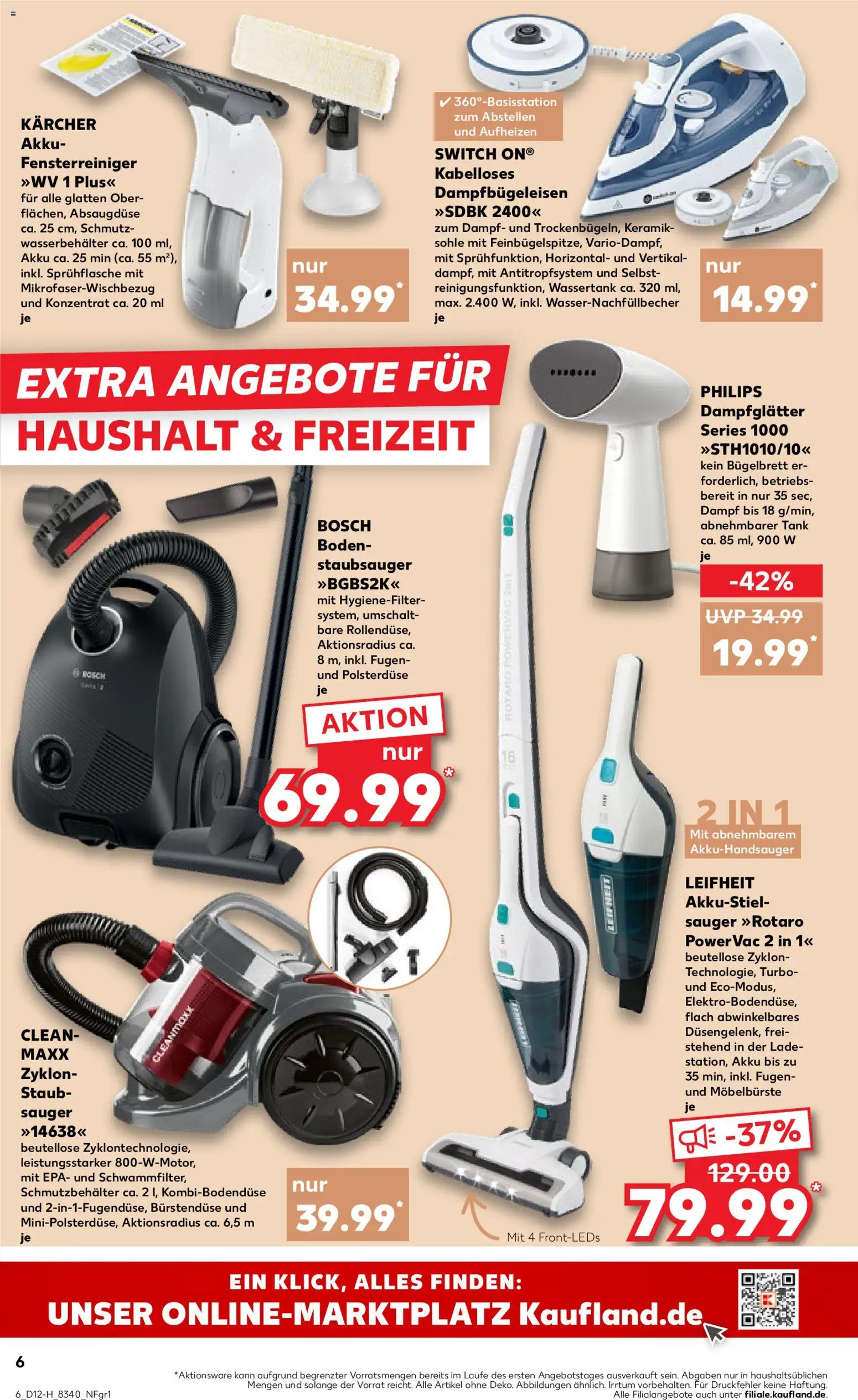 Kaufland Prospekt Rostock	 – gültig ab 19.03.2026 | Seite: 6 | Produkte: Bosch, Philips, Staubsauger